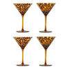 Twos Company Serveware S/4 Tortoise Print Martini Glass