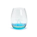 Twos Company Giftware Sailboat Icon Stemless Wine Glass with Ocean Blue Bottom