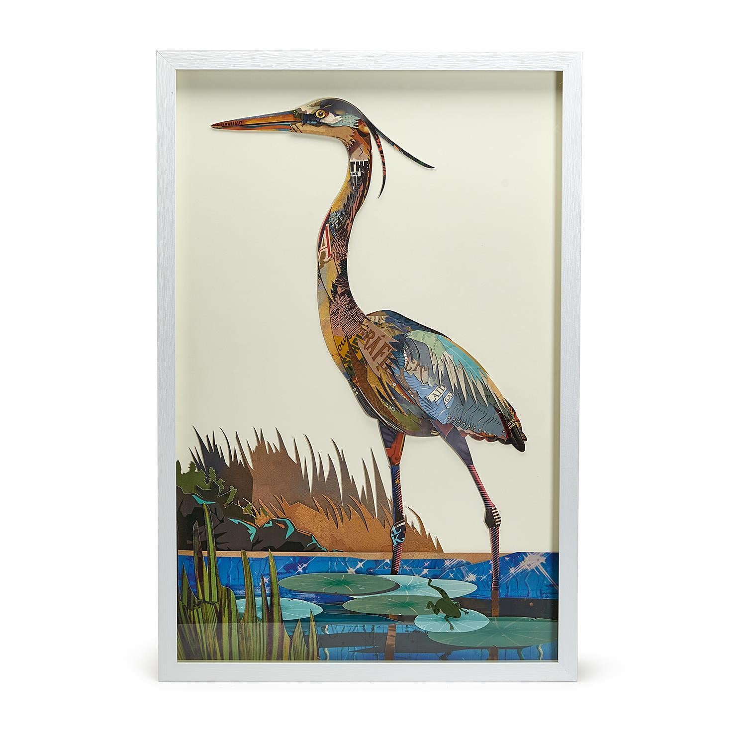 Twos Company Home Set of 2 Crane Paper Collage Wall Art