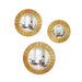 Twos Company Home Set of 7 Gold Leaf Convex Wall Mirror