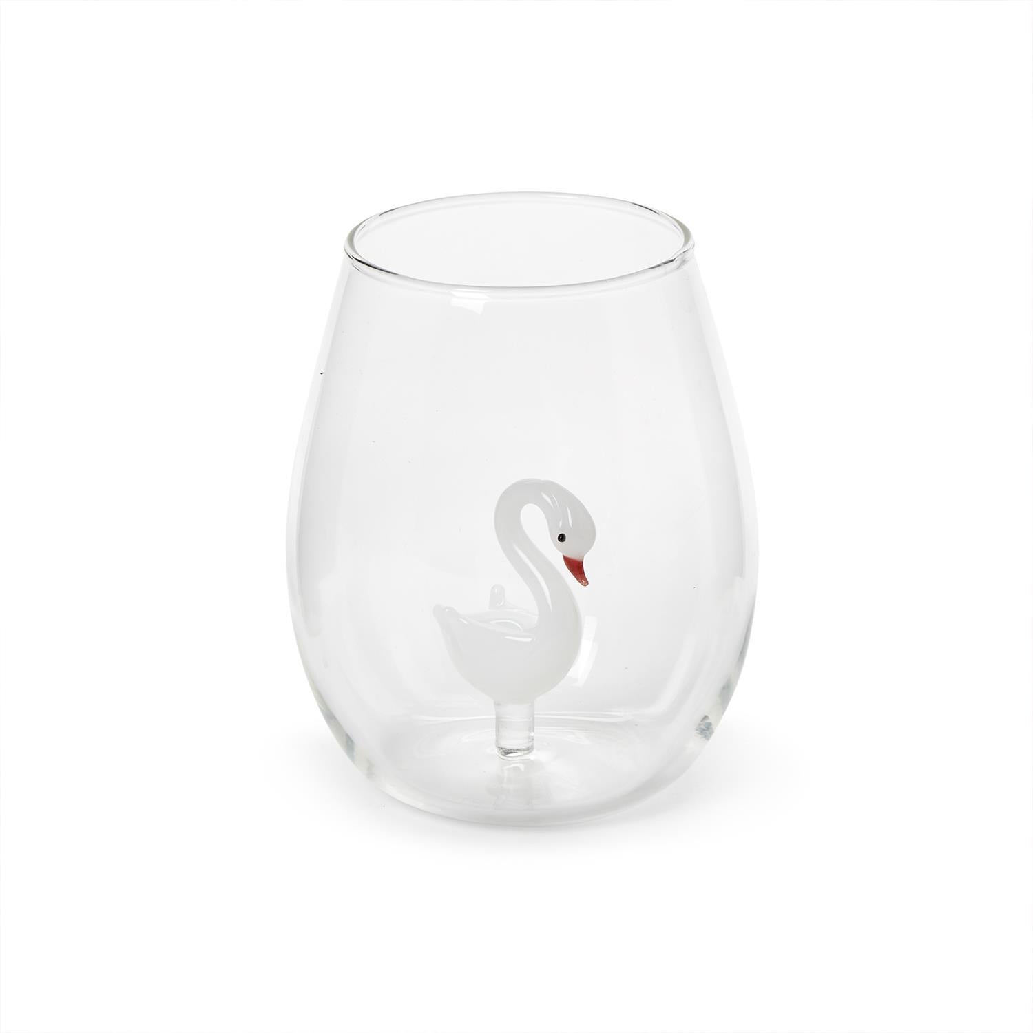 Twos Company Giftware Swan Stemless Wine Glass