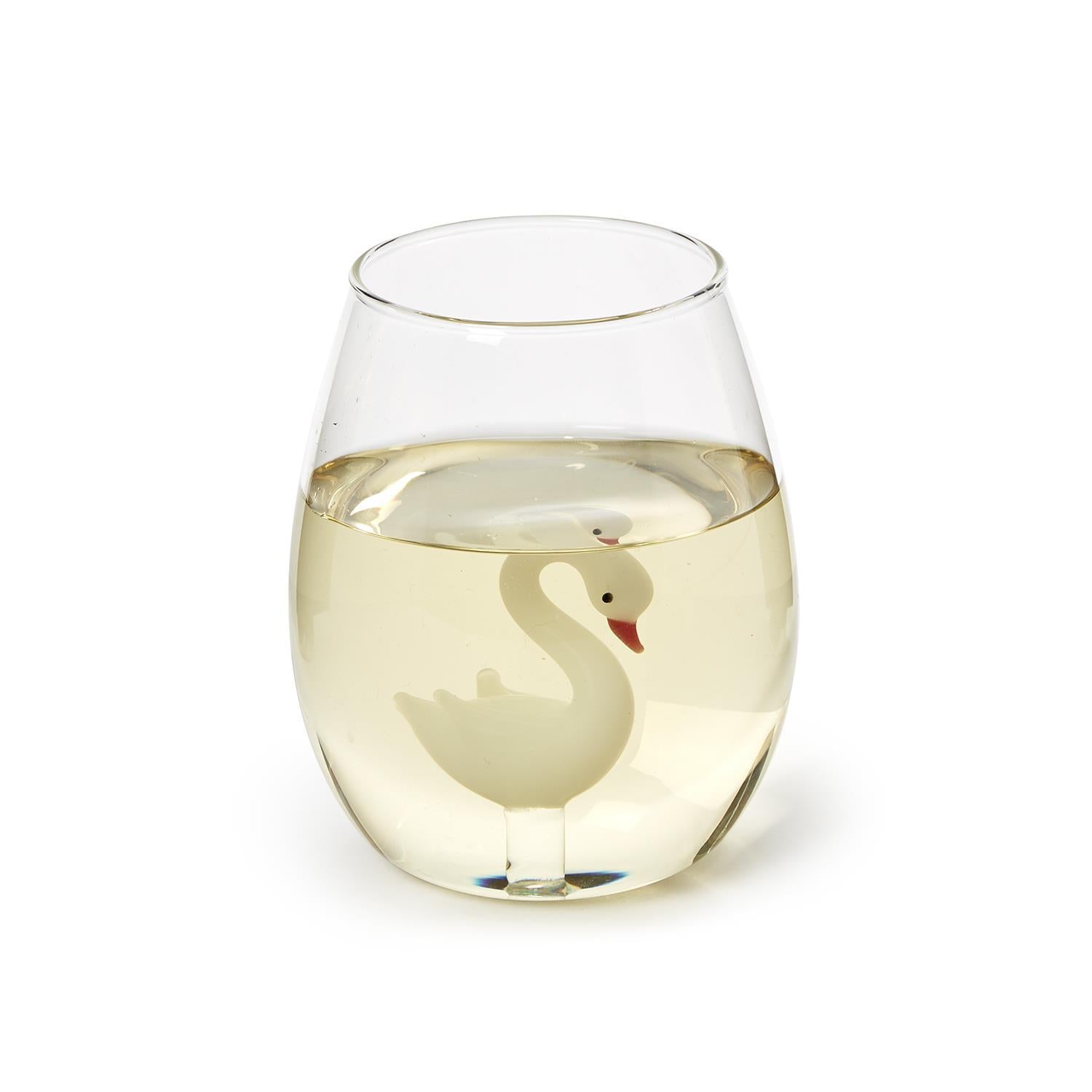 Twos Company Giftware Swan Stemless Wine Glass