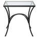 Uttermost Home Uttermost Alayna Black Metal & Glass End Table