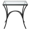 Uttermost Home Uttermost Alayna Black Metal & Glass End Table