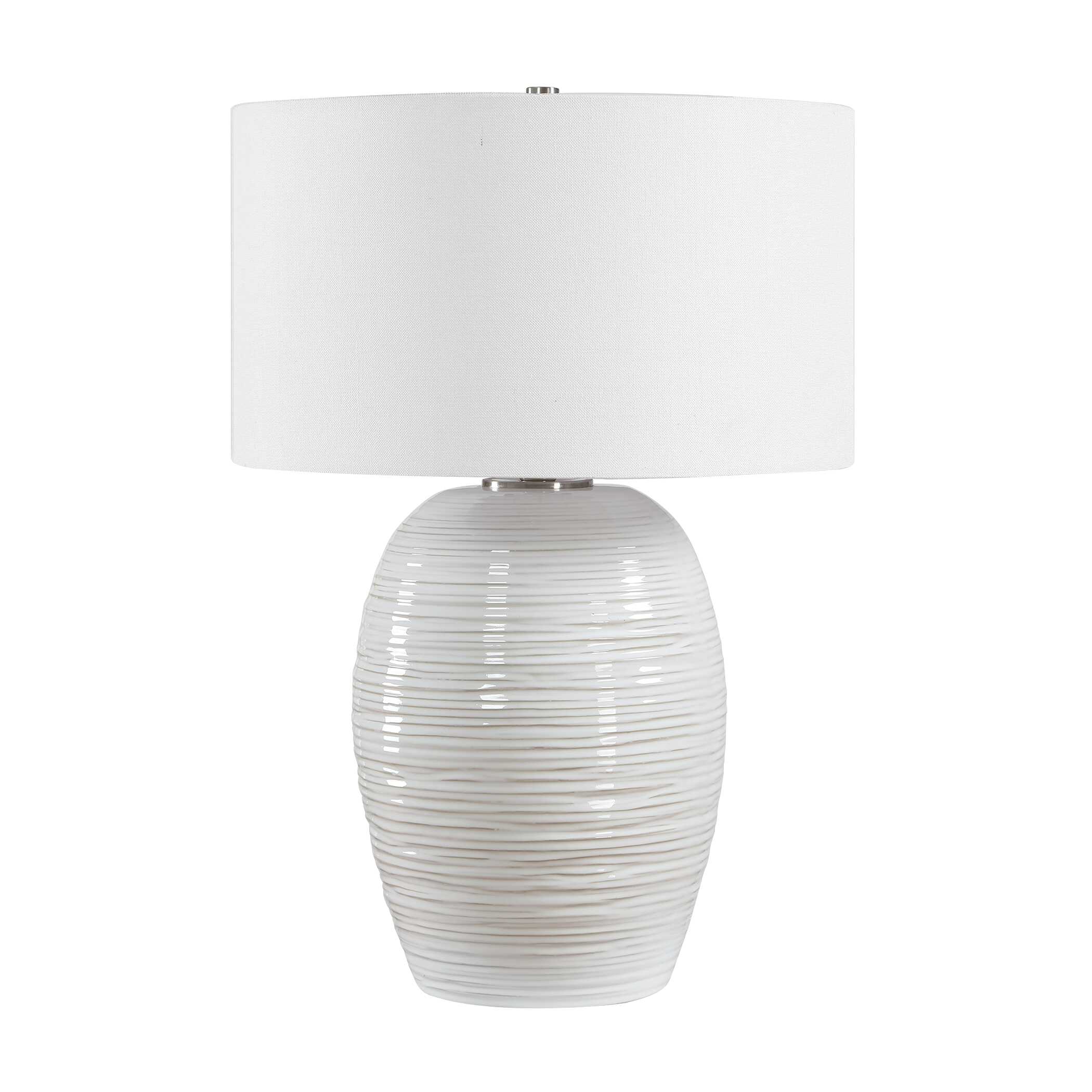 Uttermost Lighting Uttermost Alkman White Glaze Table Lamp