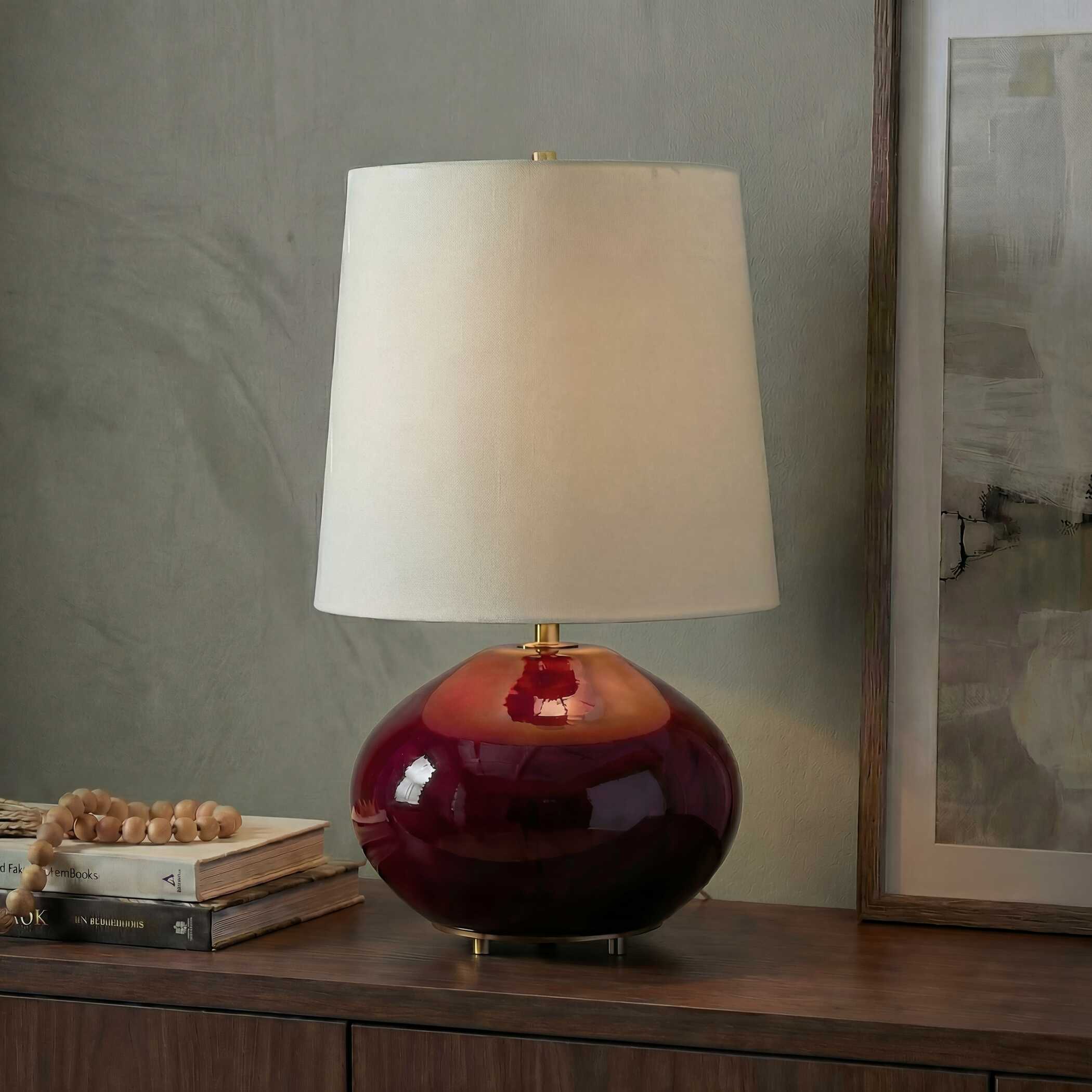 Uttermost Lighting Uttermost Allemand Ruby Red Glaze Table Lamp