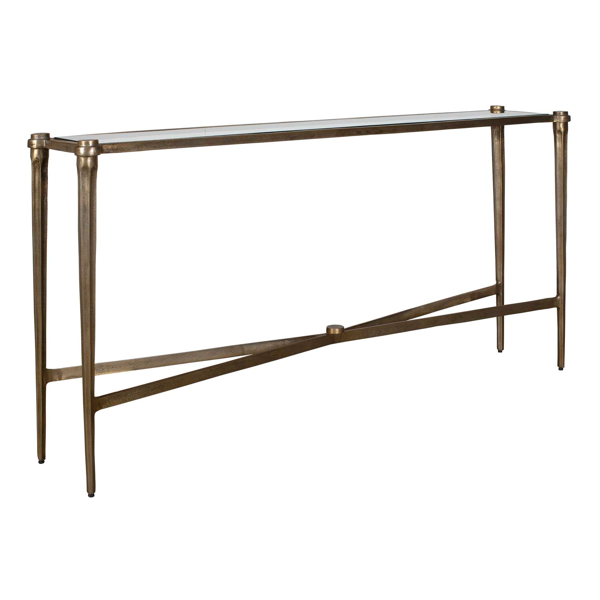 Uttermost Furniture Uttermost Amara Antique Brass Console Table