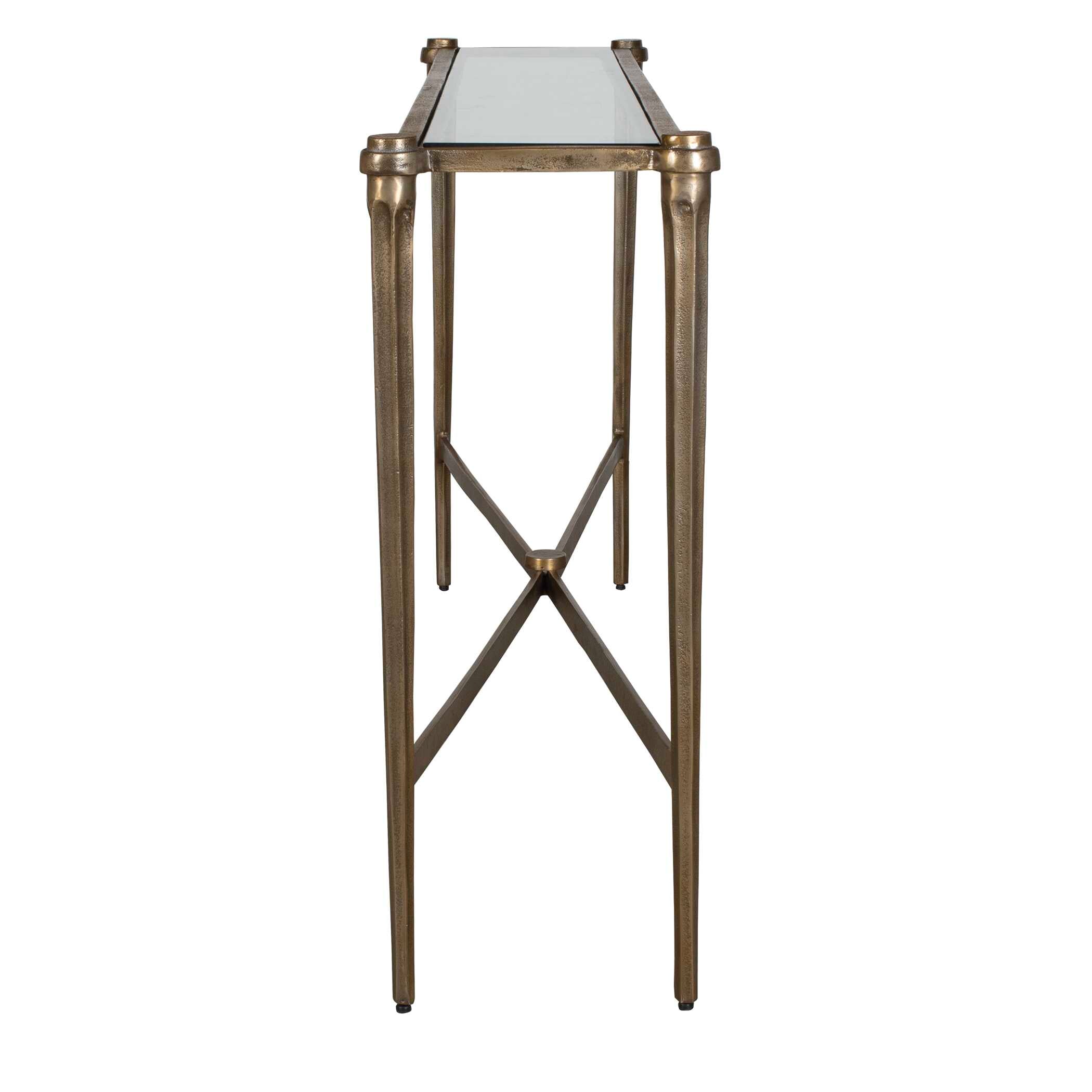 Uttermost Furniture Uttermost Amara Antique Brass Console Table