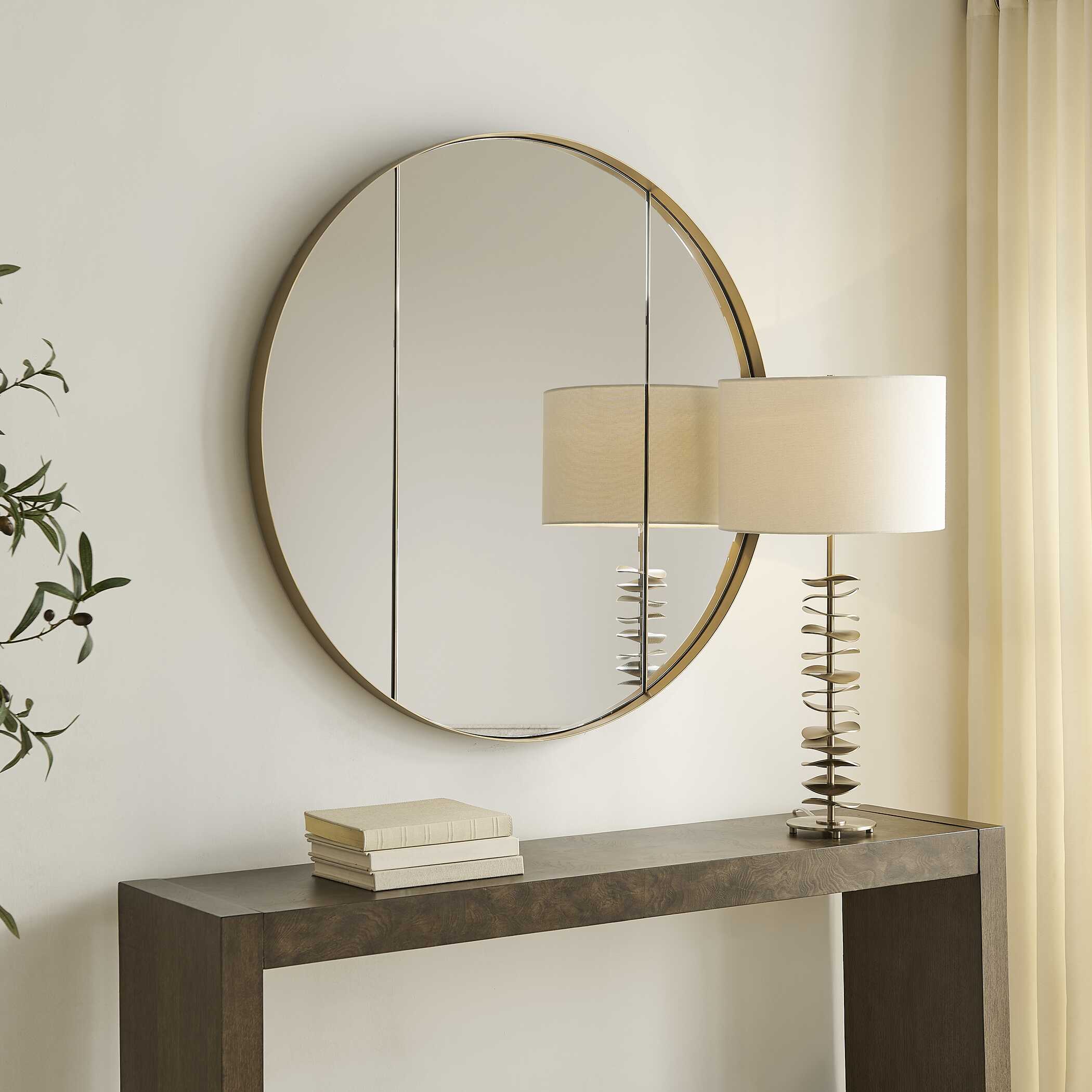 Uttermost Home Decor Uttermost Amram Antique Brass Round Mirror