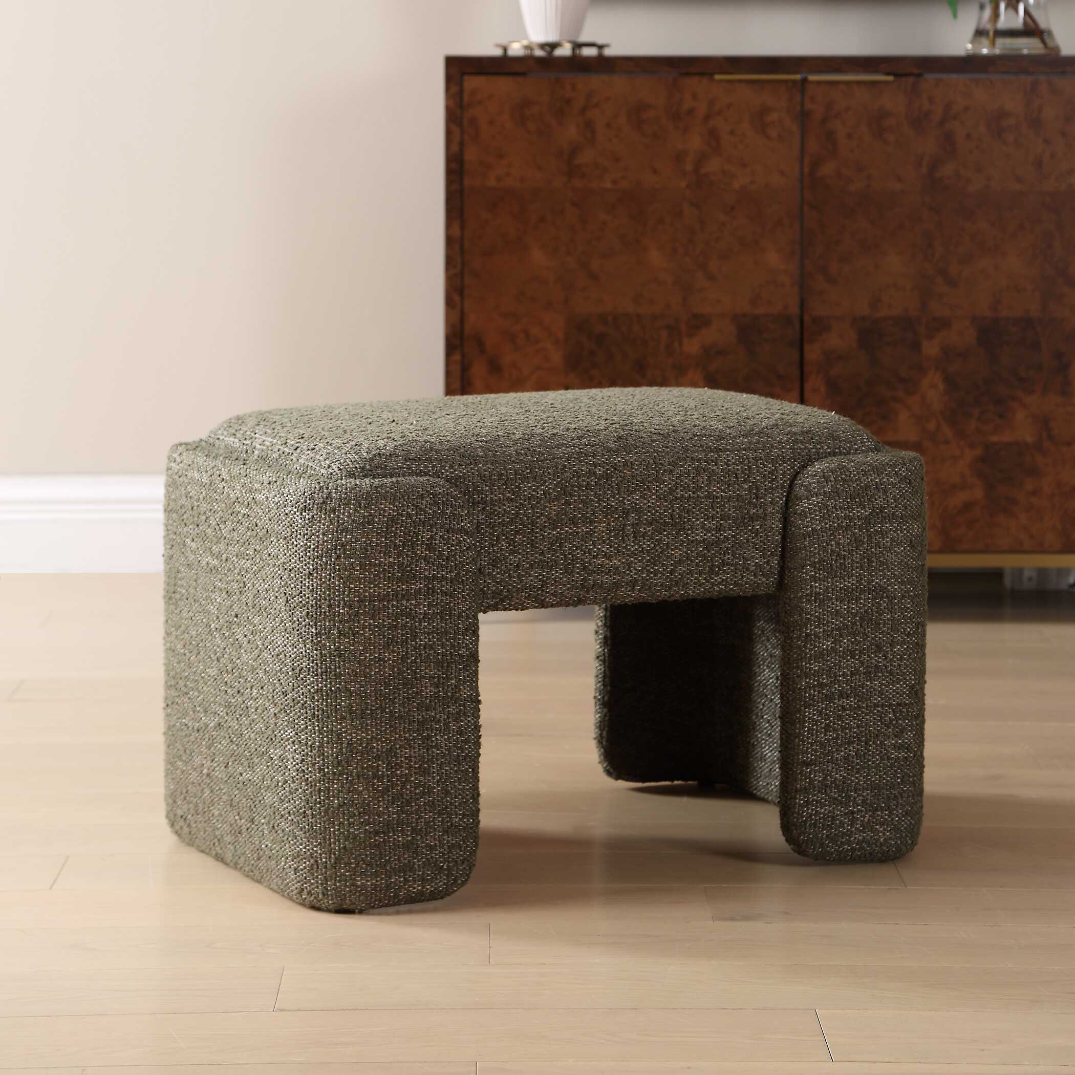 Uttermost Furniture Uttermost Angus Green Boucle Small Bench