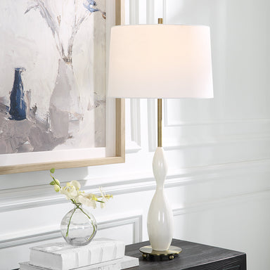 Uttermost Home Decor Uttermost Annora Glossy White Table Lamp