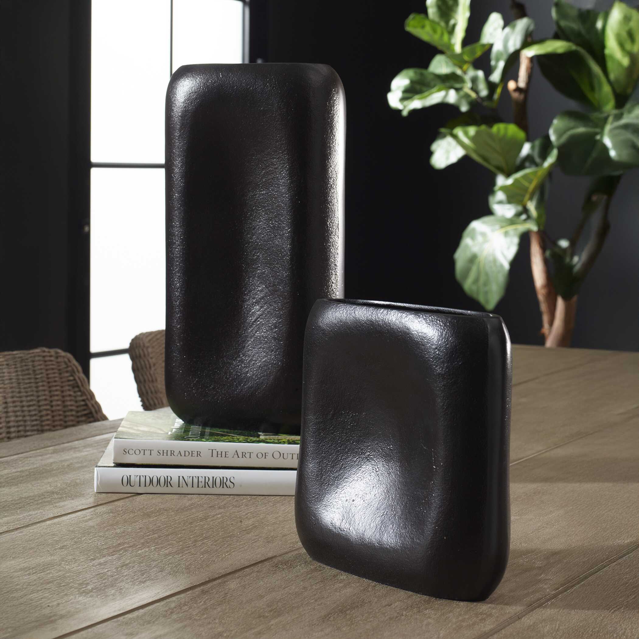 Uttermost Uttermost Anodic Dark Brown Vases Set/2