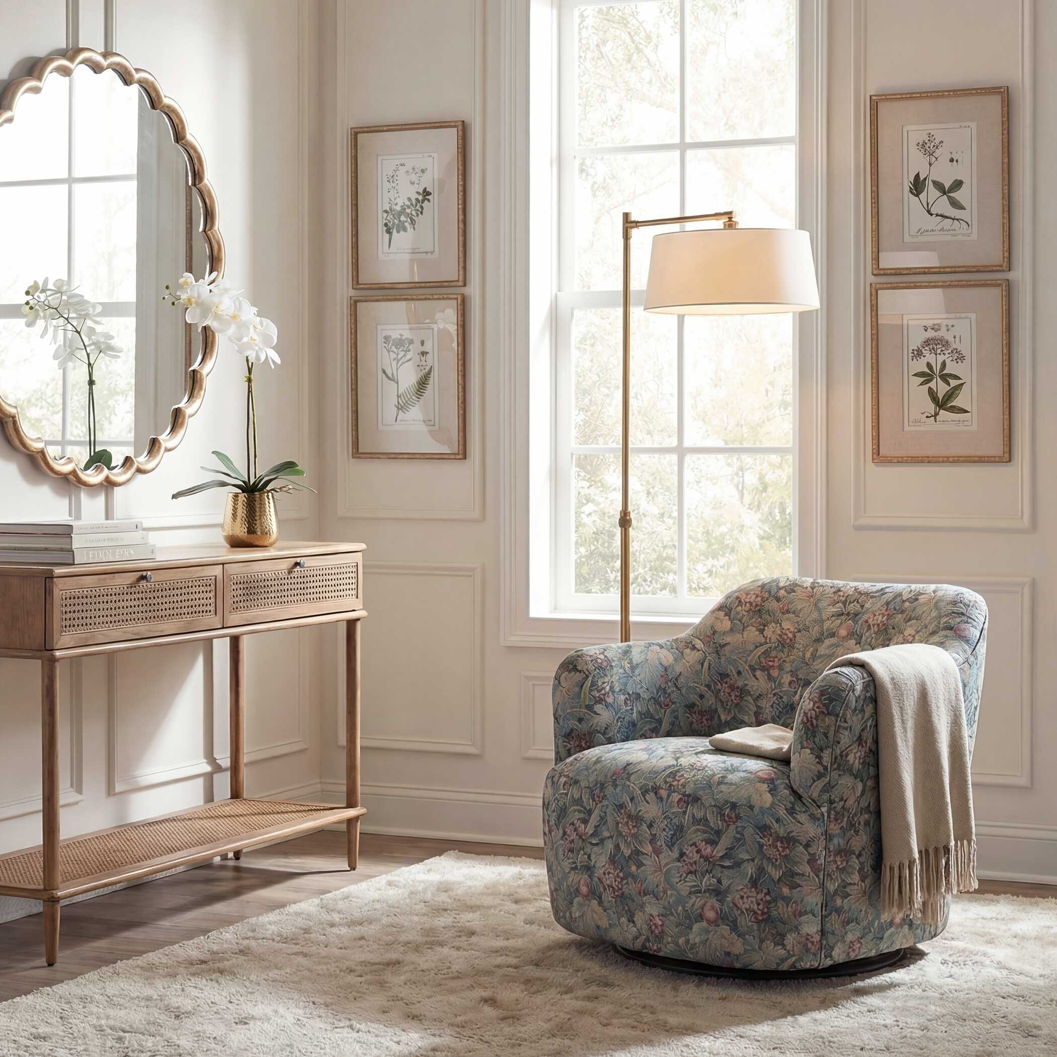 Uttermost Furniture Uttermost Ansel Tapestry Swivel Chair