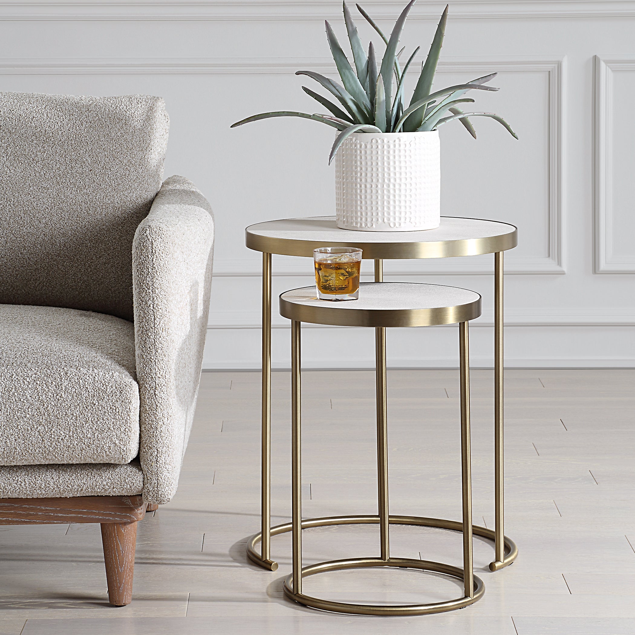 Uttermost Furniture Uttermost Aragon White Nesting Tables Set/2