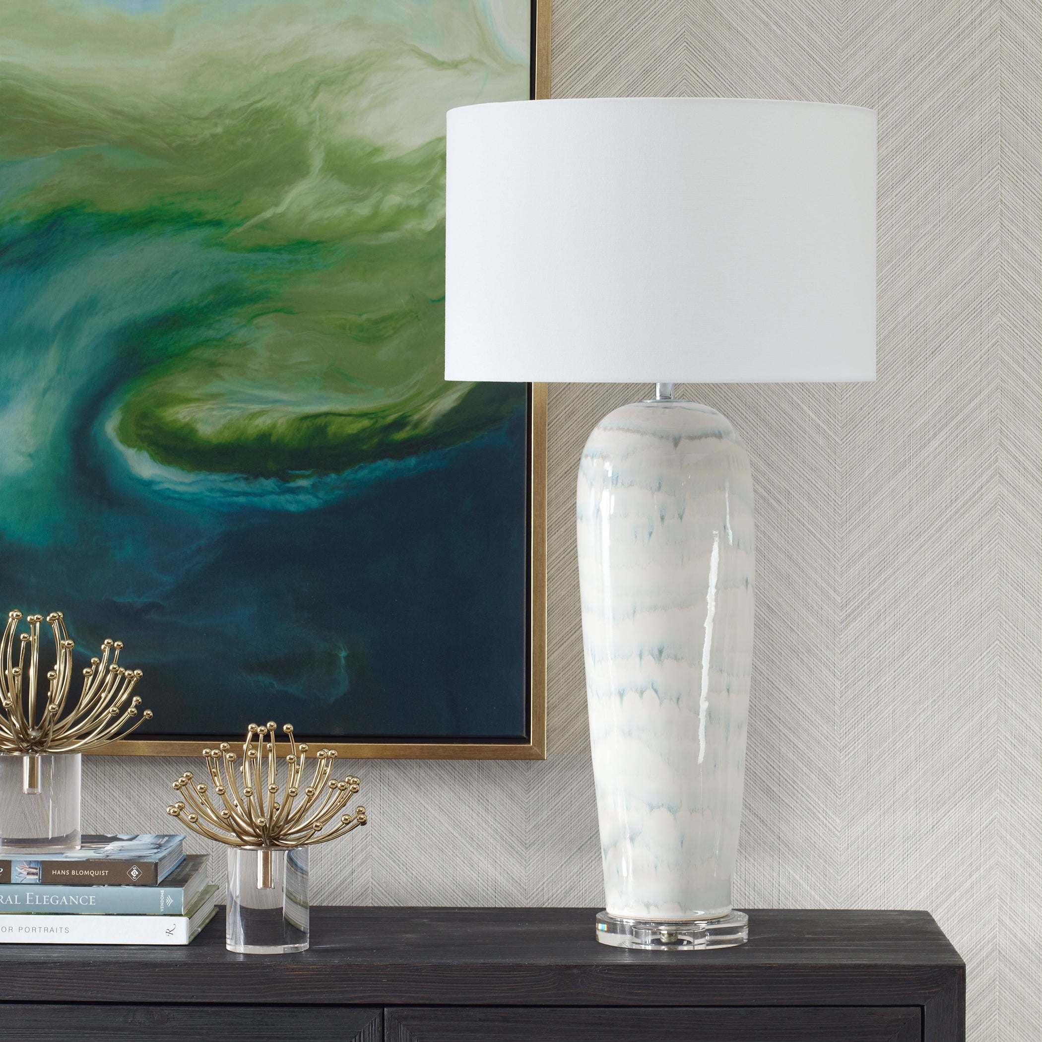 Uttermost Lighting Uttermost Arden White Glaze Table Lamp