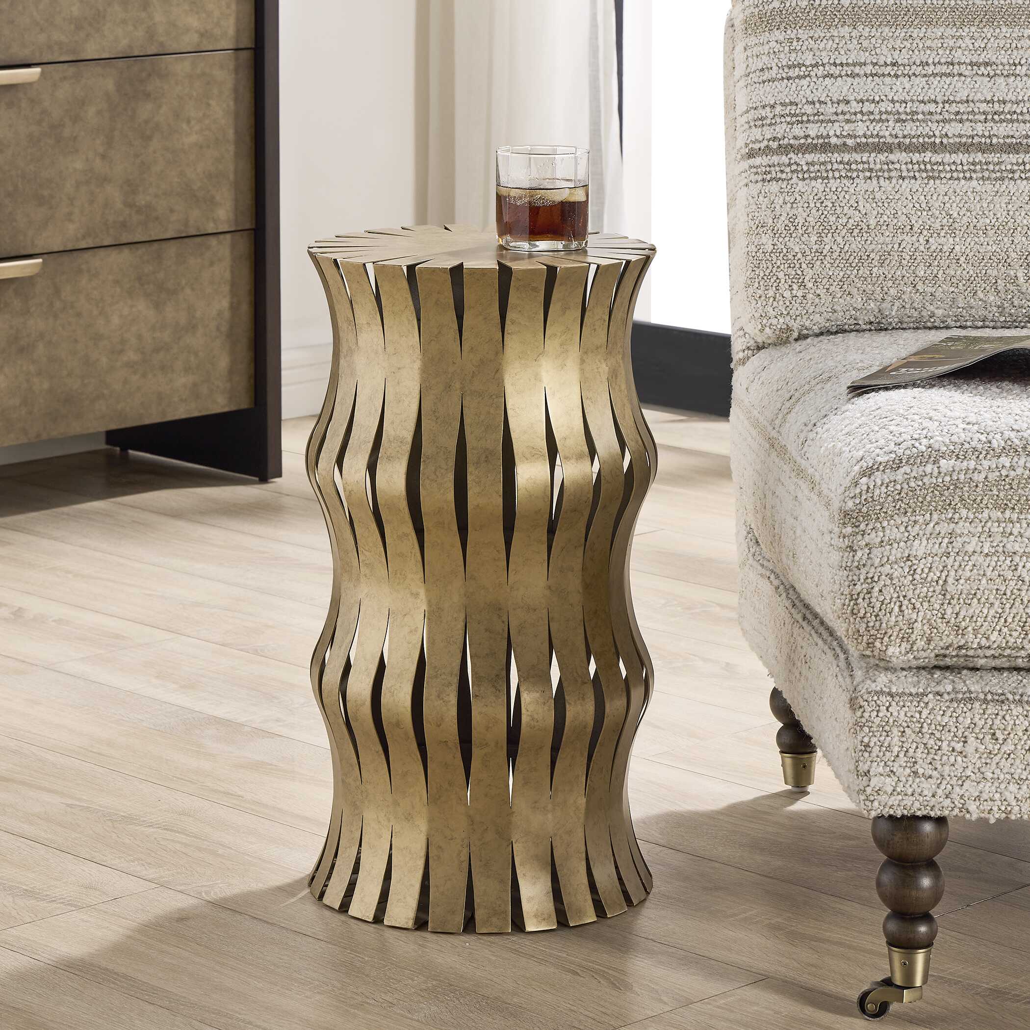 Uttermost Uttermost Arida Aged Gold Accent Table