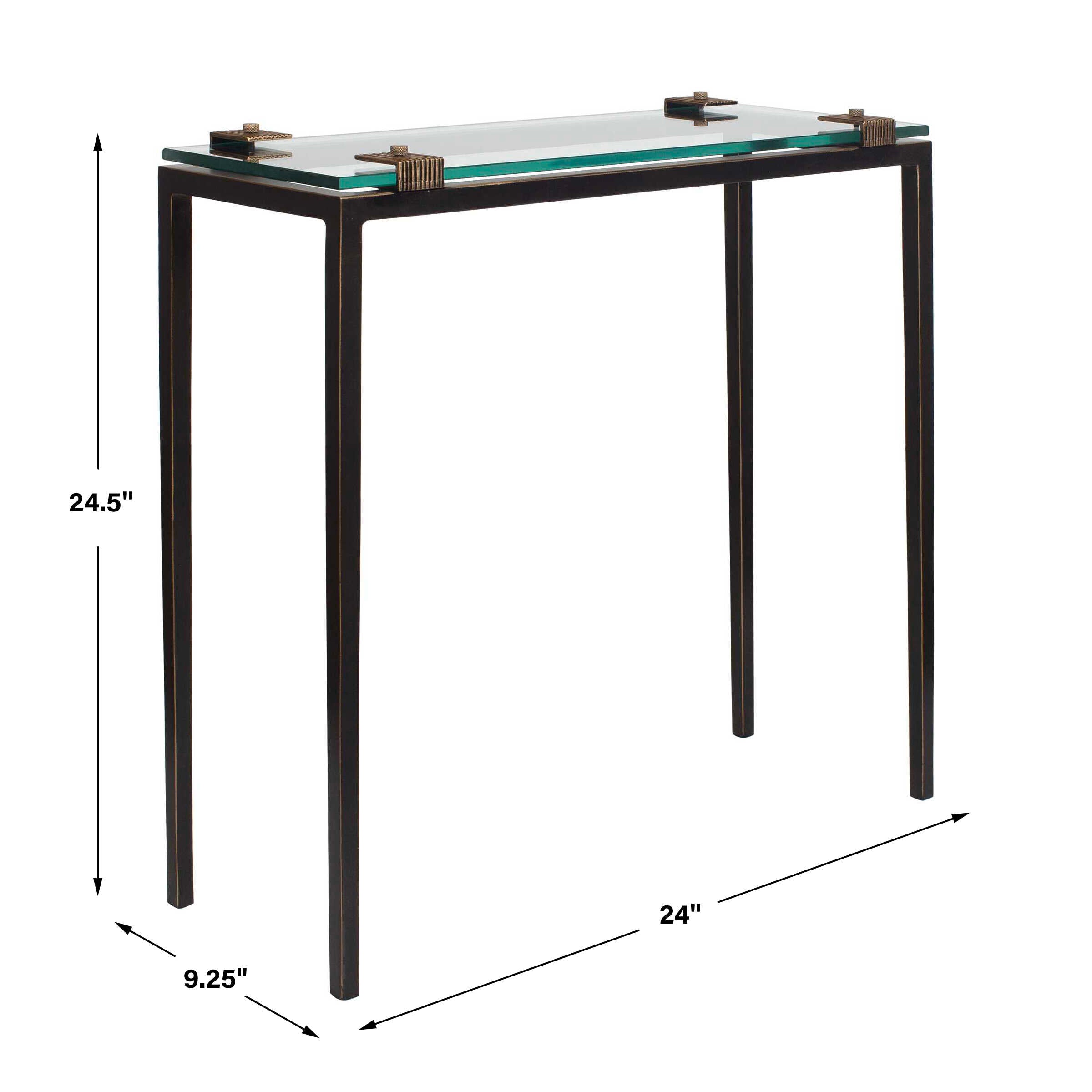 Uttermost Furniture Uttermost Averona Glass Top Accent Table