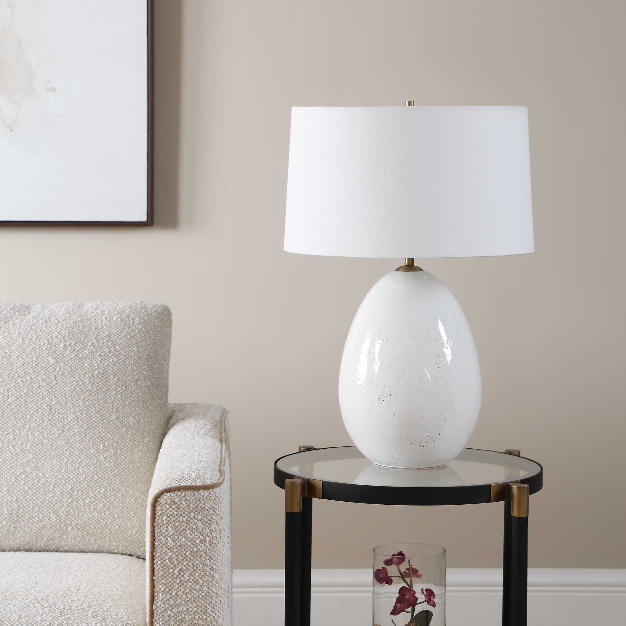 Uttermost Lighting Uttermost Avery White Glaze Table Lamp