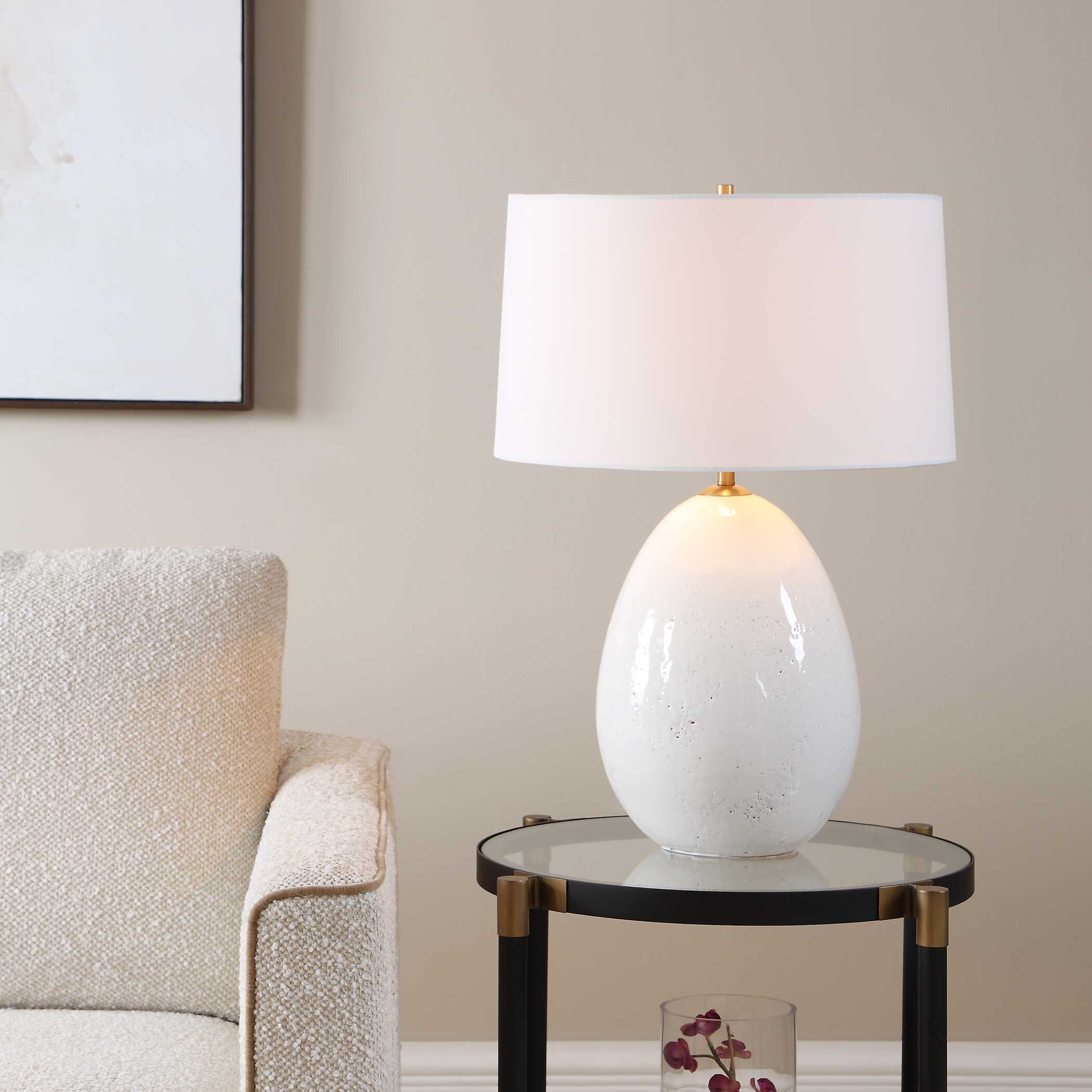 Uttermost Lighting Uttermost Avery White Glaze Table Lamp