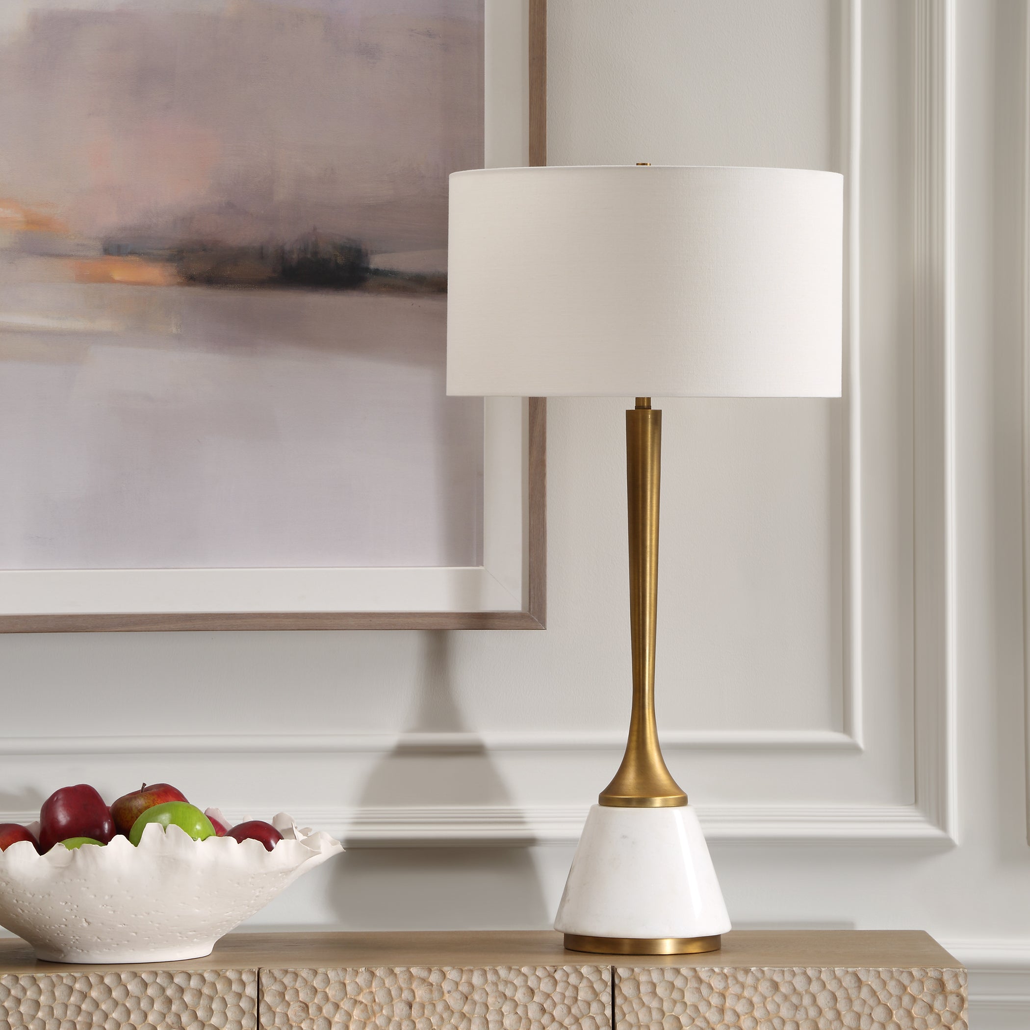 Uttermost Lighting Uttermost Avola White Marble Table Lamp