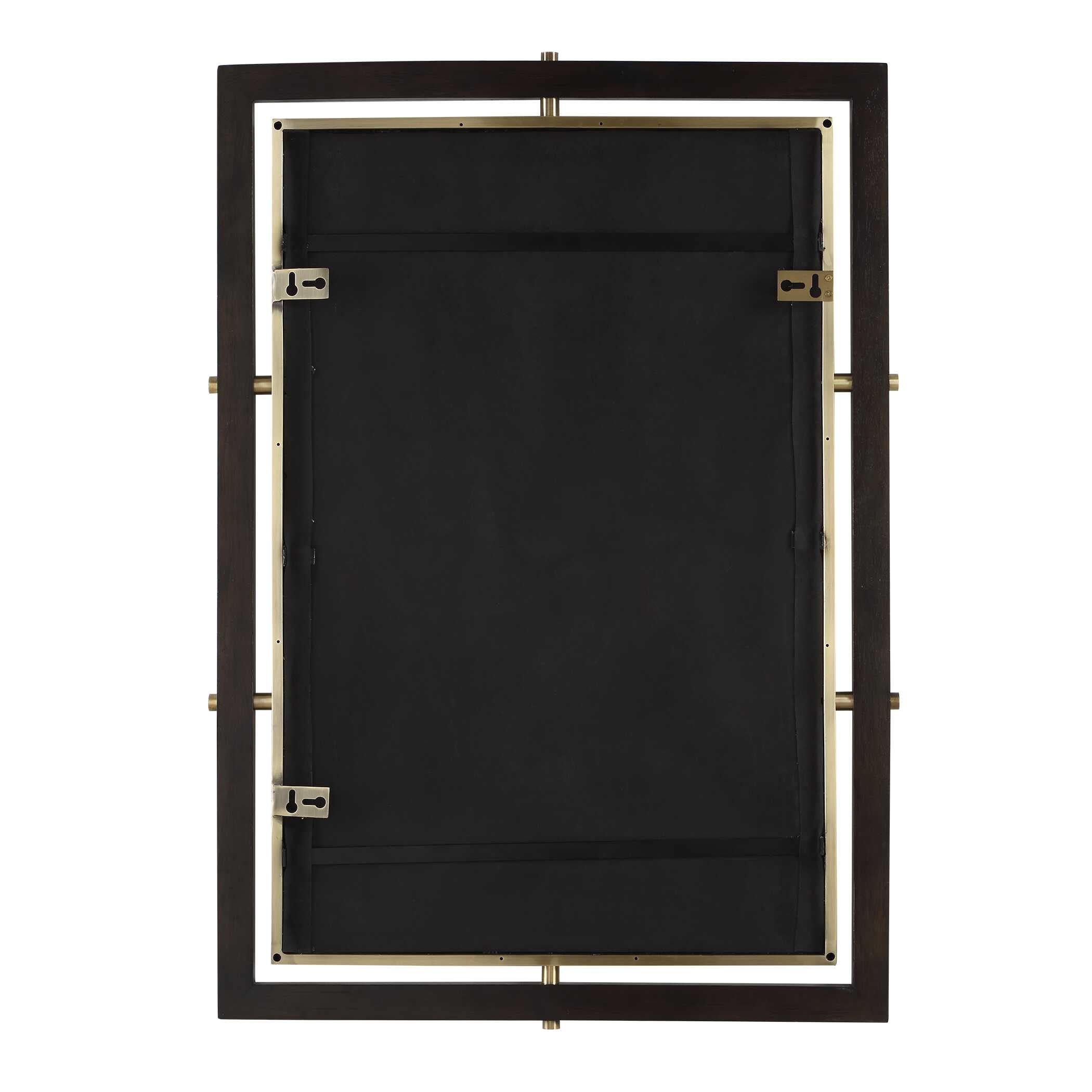 Uttermost Home Decor Uttermost Bach Walnut & Brass Rectangle Mirror