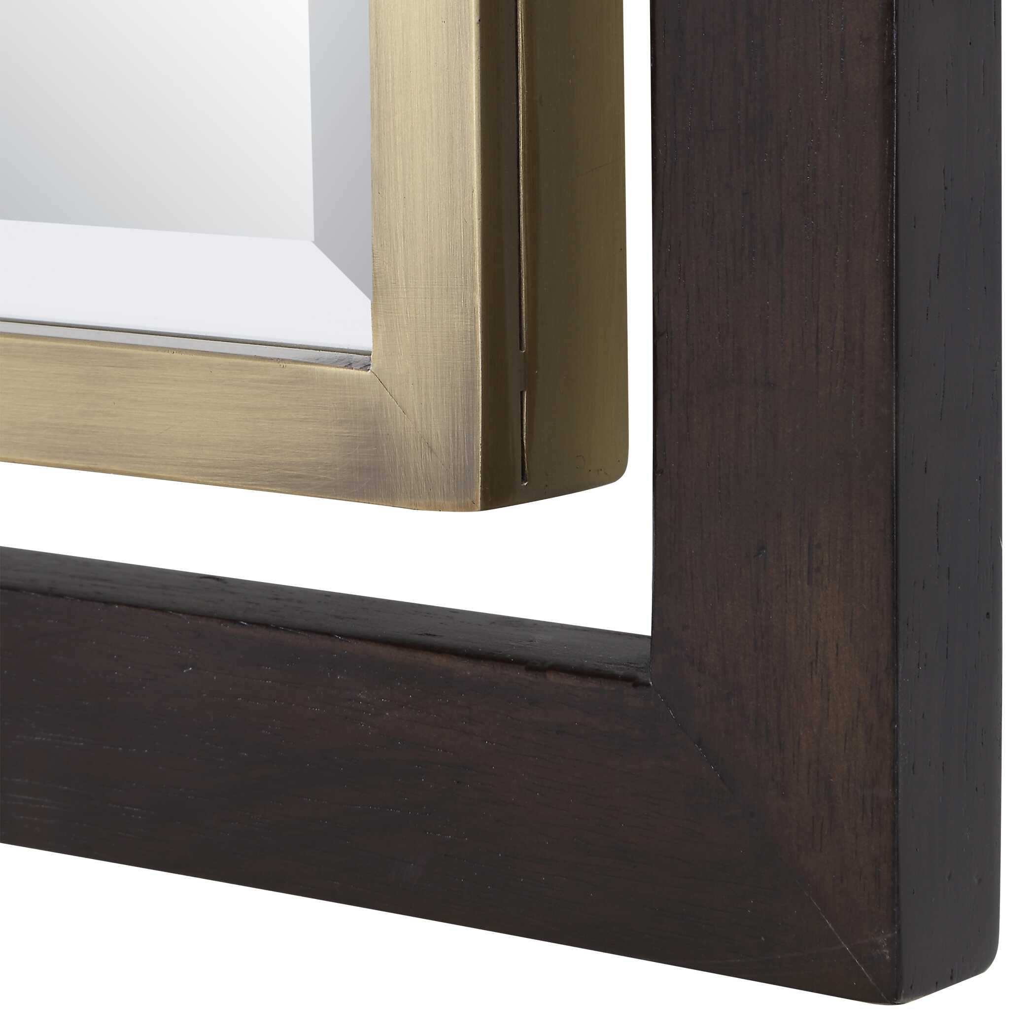 Uttermost Home Decor Uttermost Bach Walnut & Brass Rectangle Mirror
