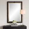 Uttermost Home Decor Uttermost Bach Walnut & Brass Rectangle Mirror