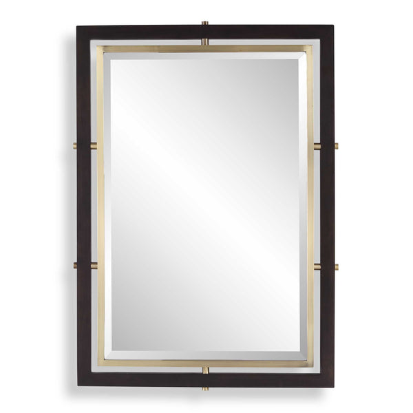 Uttermost Home Decor Uttermost Bach Walnut & Brass Rectangle Mirror