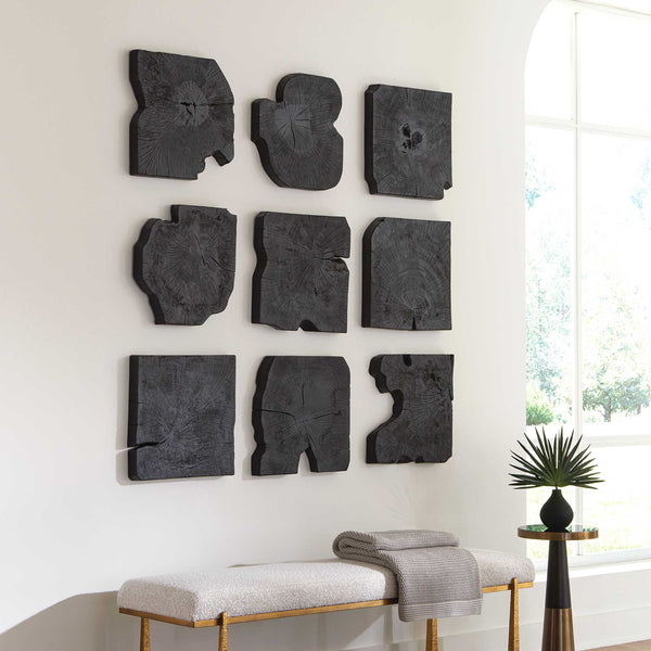 Uttermost Uttermost Bahati Black Wood Wall Decor Set/9