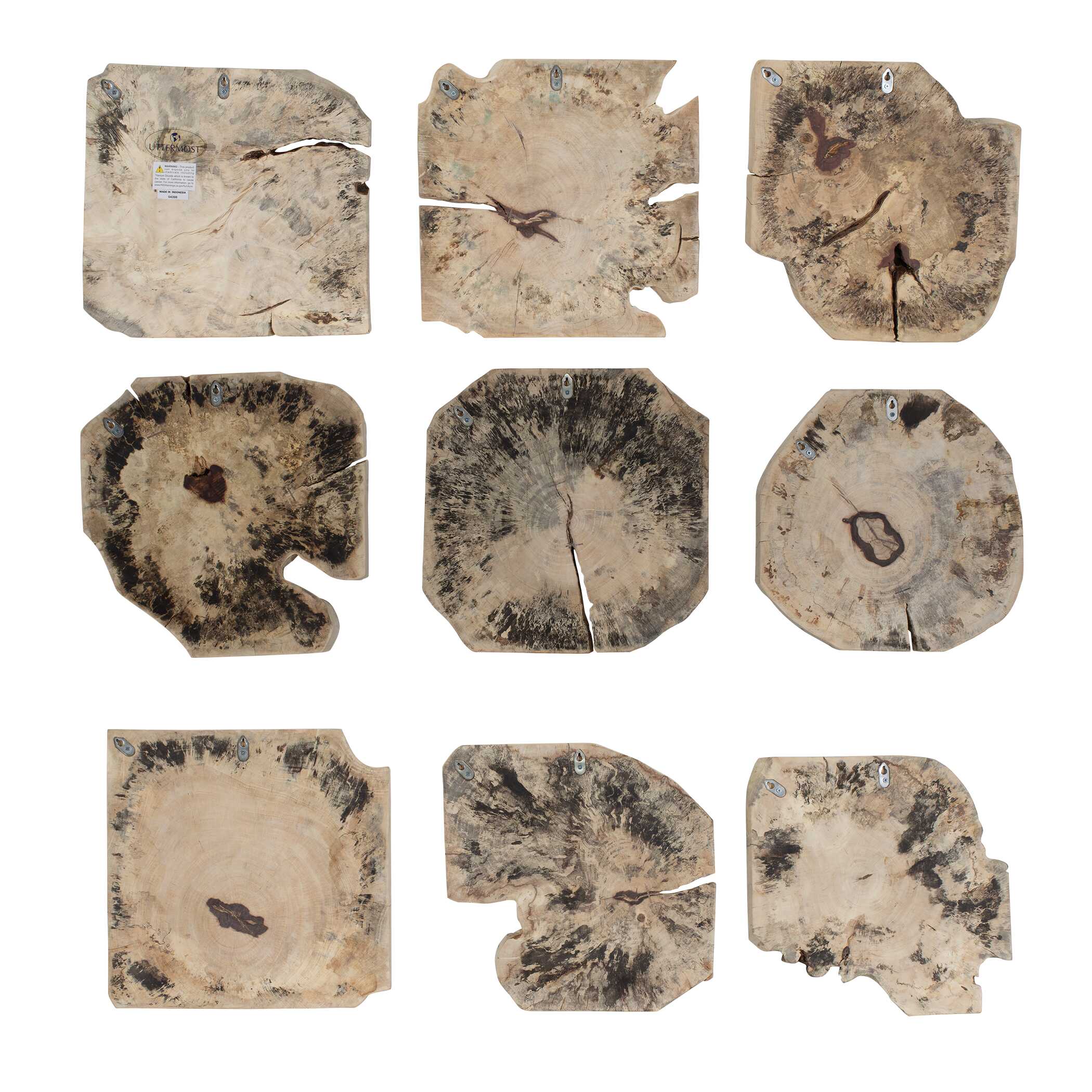 Uttermost Uttermost Bahati Tamarind Wood Bleached Wall Decor Set/9