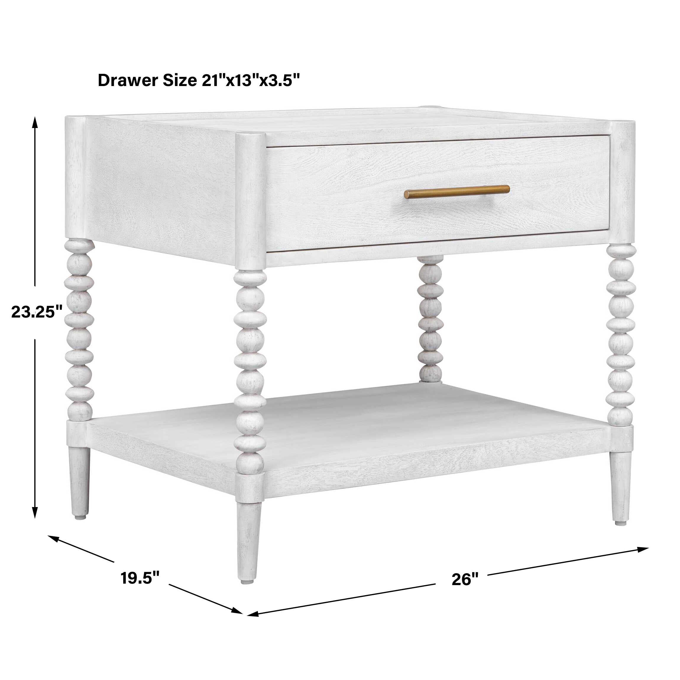 Uttermost Furniture Uttermost Bales Off-White Side Table