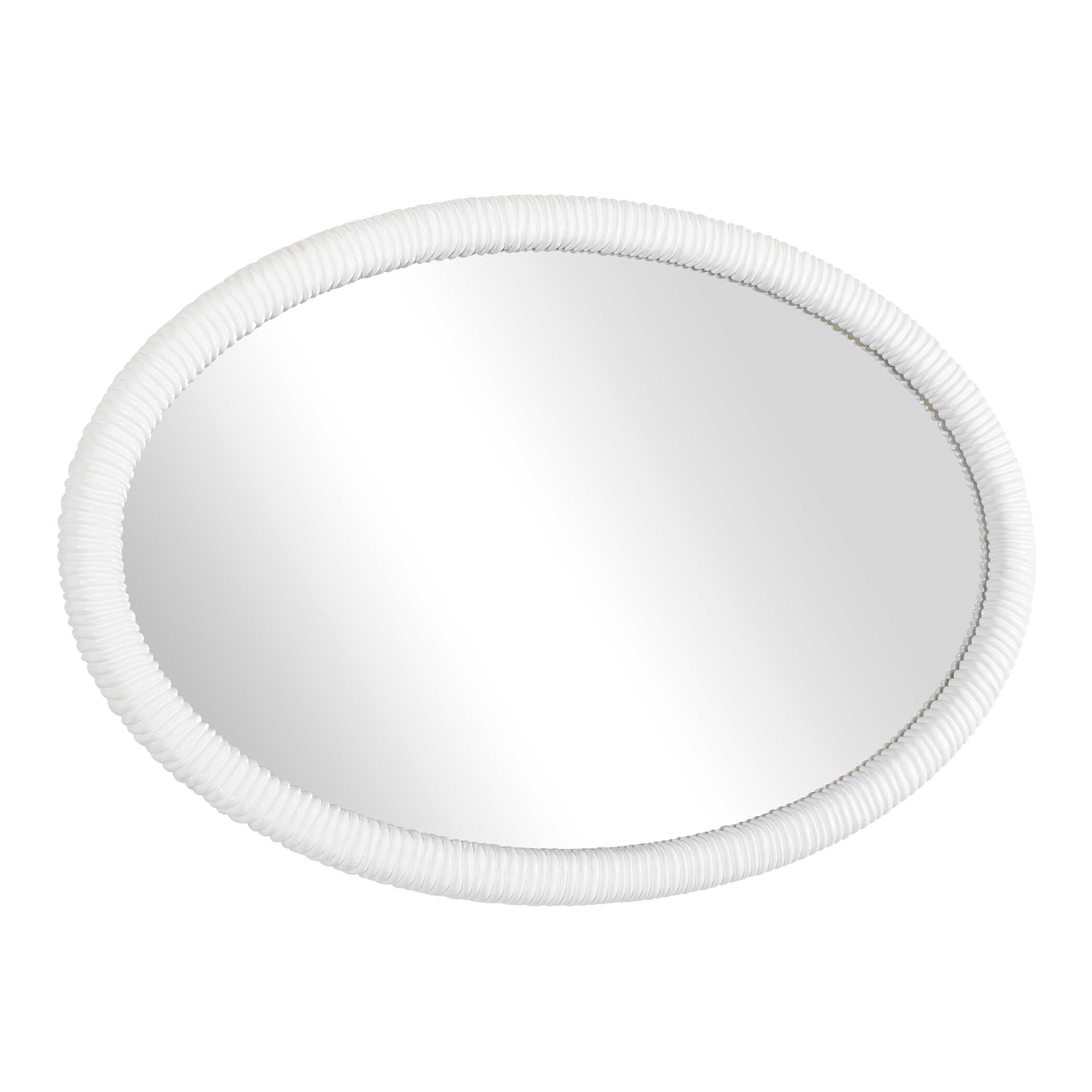 Uttermost Home Decor Uttermost Bali White Ribbed Oval Mirror