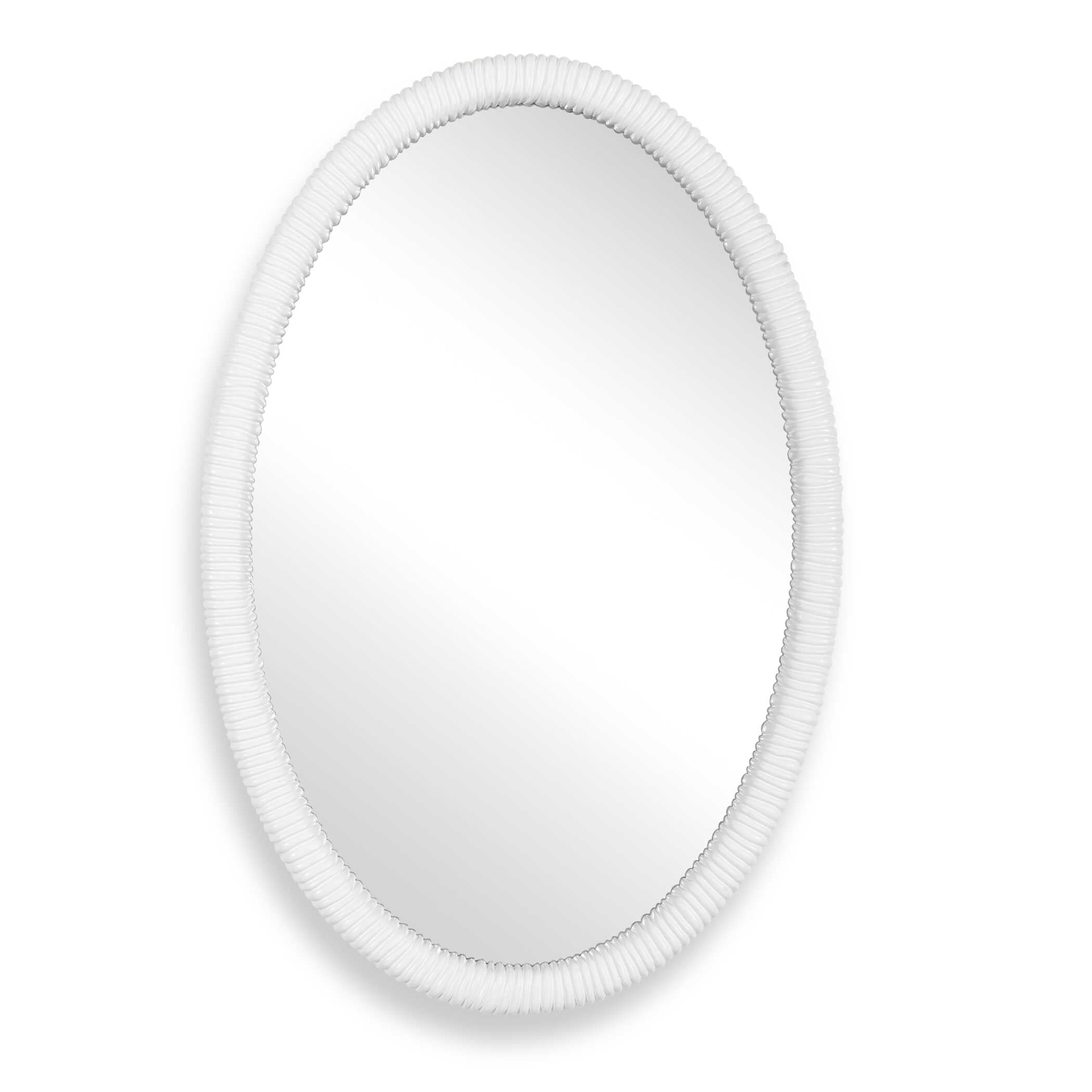 Uttermost Home Decor Uttermost Bali White Ribbed Oval Mirror