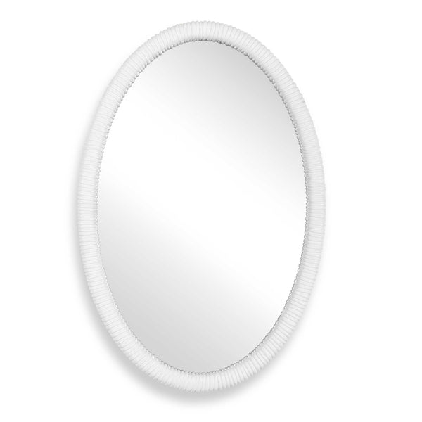 Uttermost Home Decor Uttermost Bali White Ribbed Oval Mirror