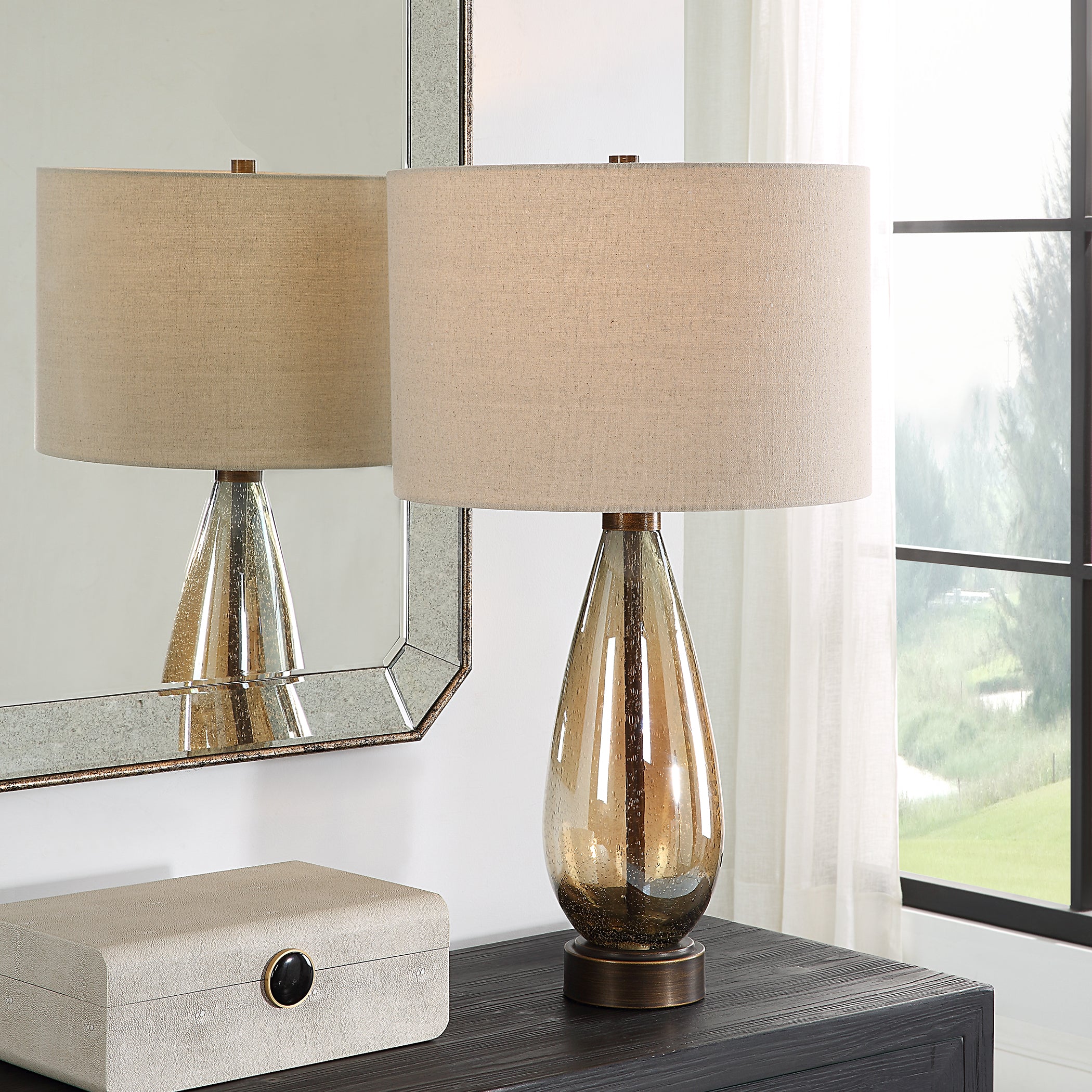 Uttermost Home Decor Uttermost Baltic Teardrop Glass Table Lamp