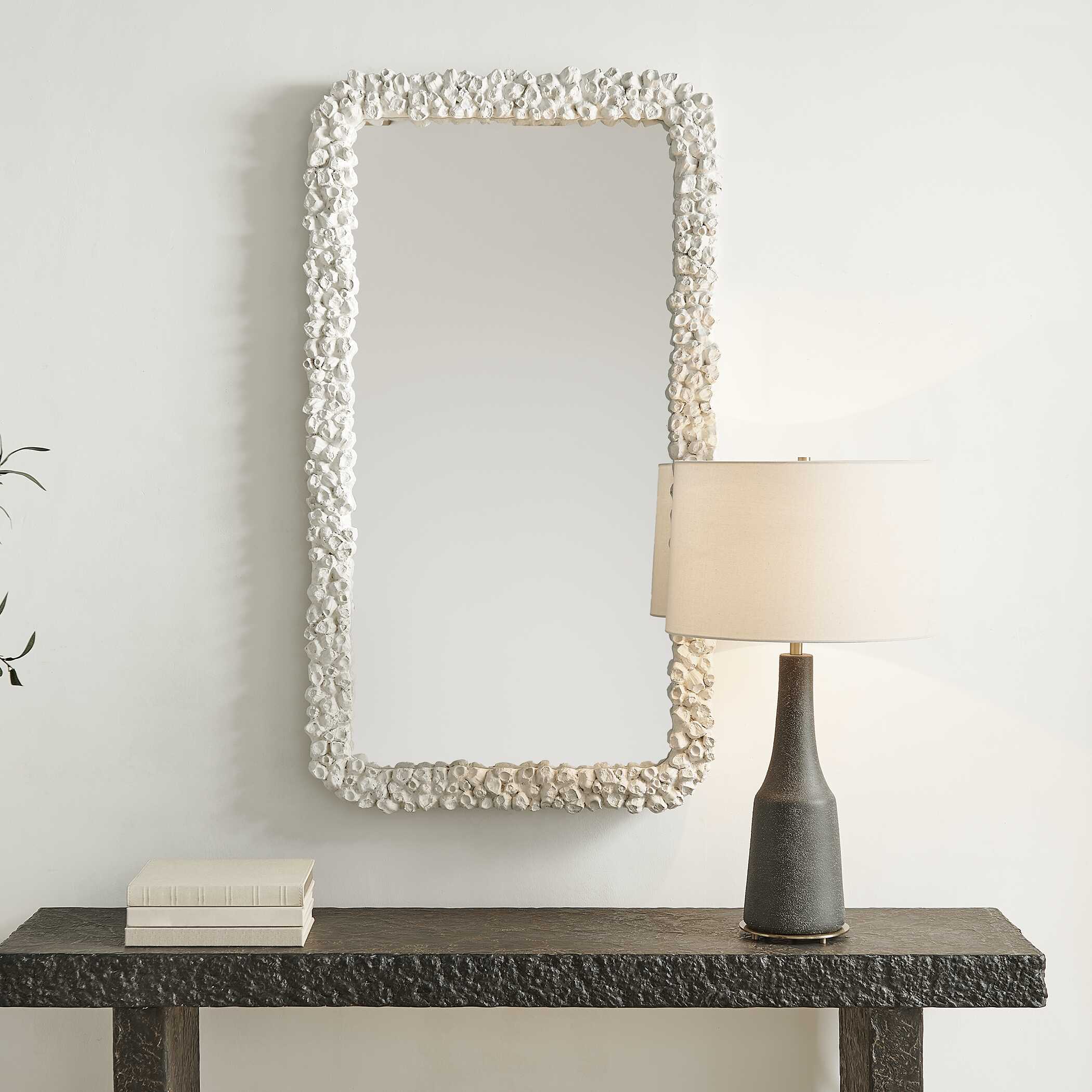 Uttermost Home Decor Uttermost Barnacle Rectangular White Mirror