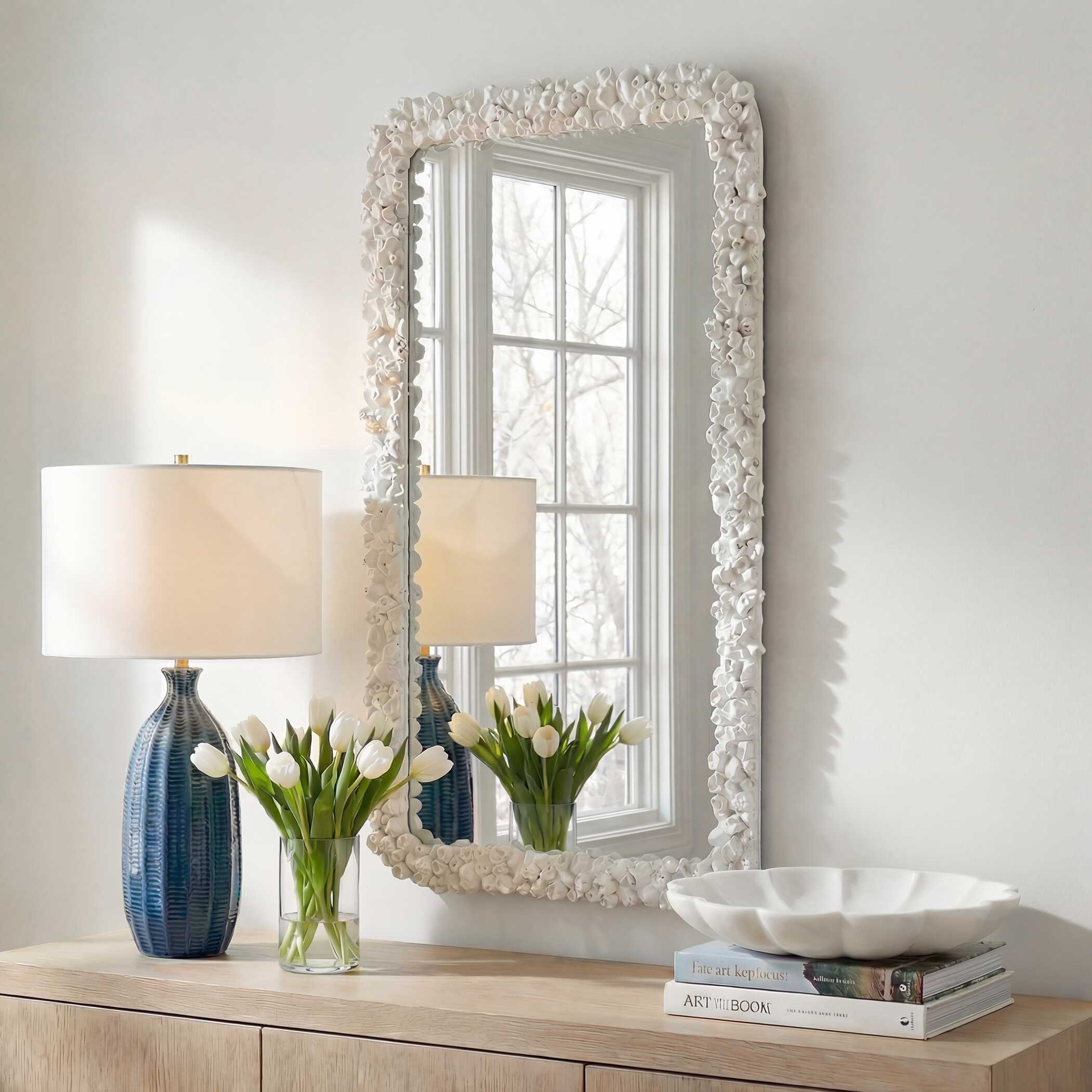 Uttermost Home Decor Uttermost Barnacle Rectangular White Mirror