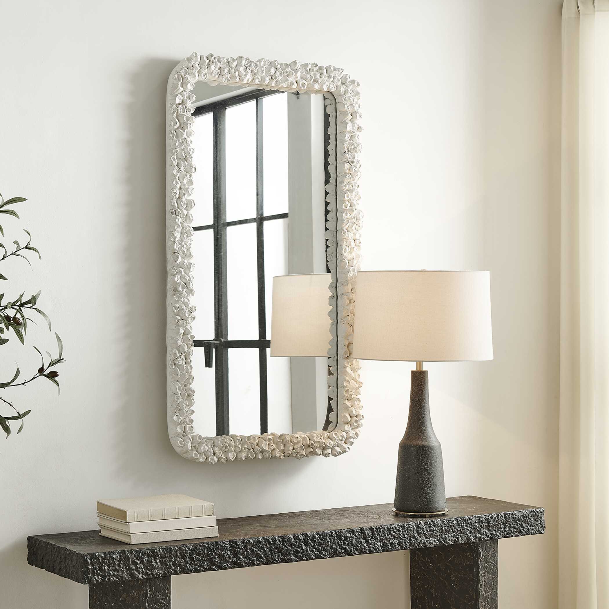 Uttermost Home Decor Uttermost Barnacle Rectangular White Mirror