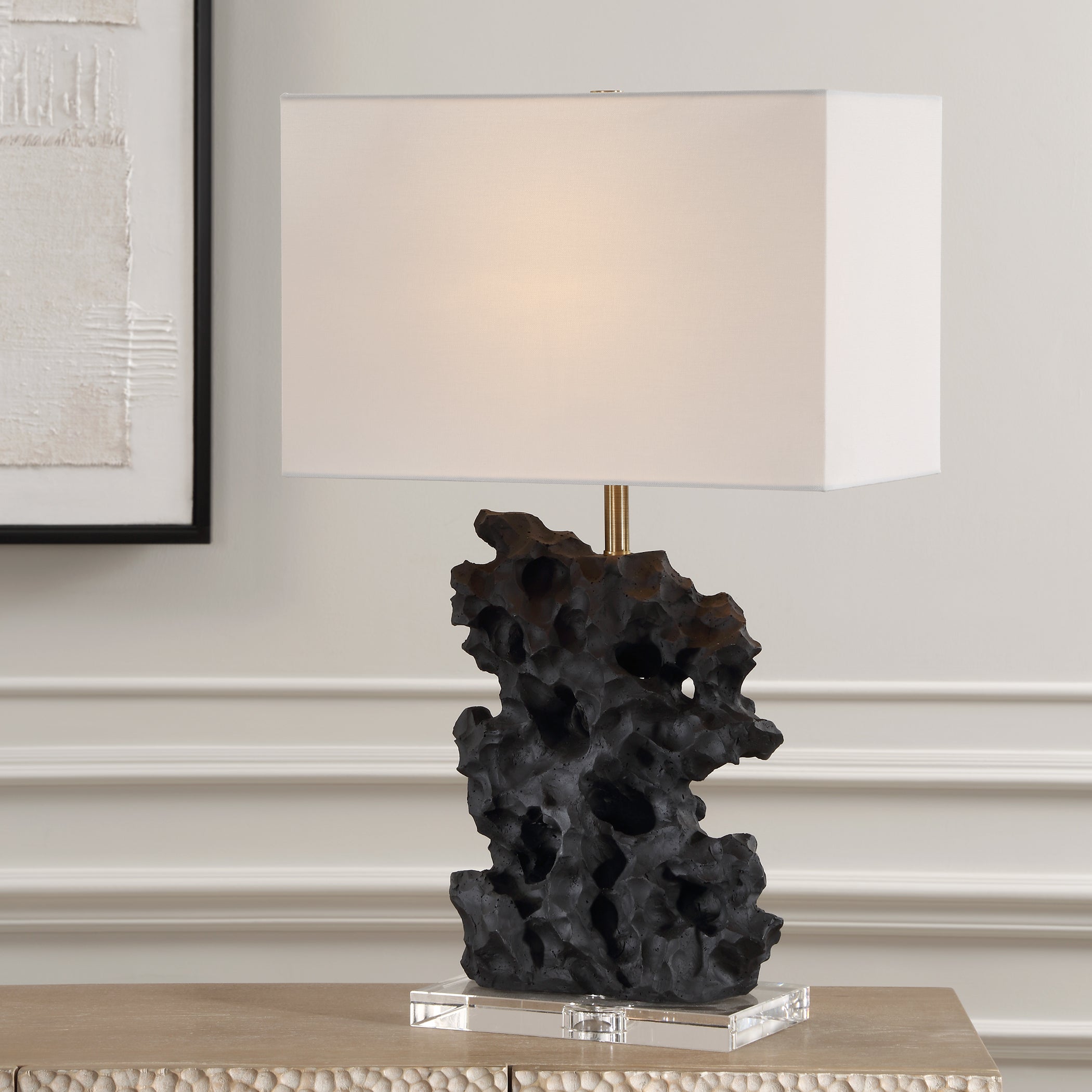 Uttermost Lighting Uttermost Basalt Black Stone Table Lamp