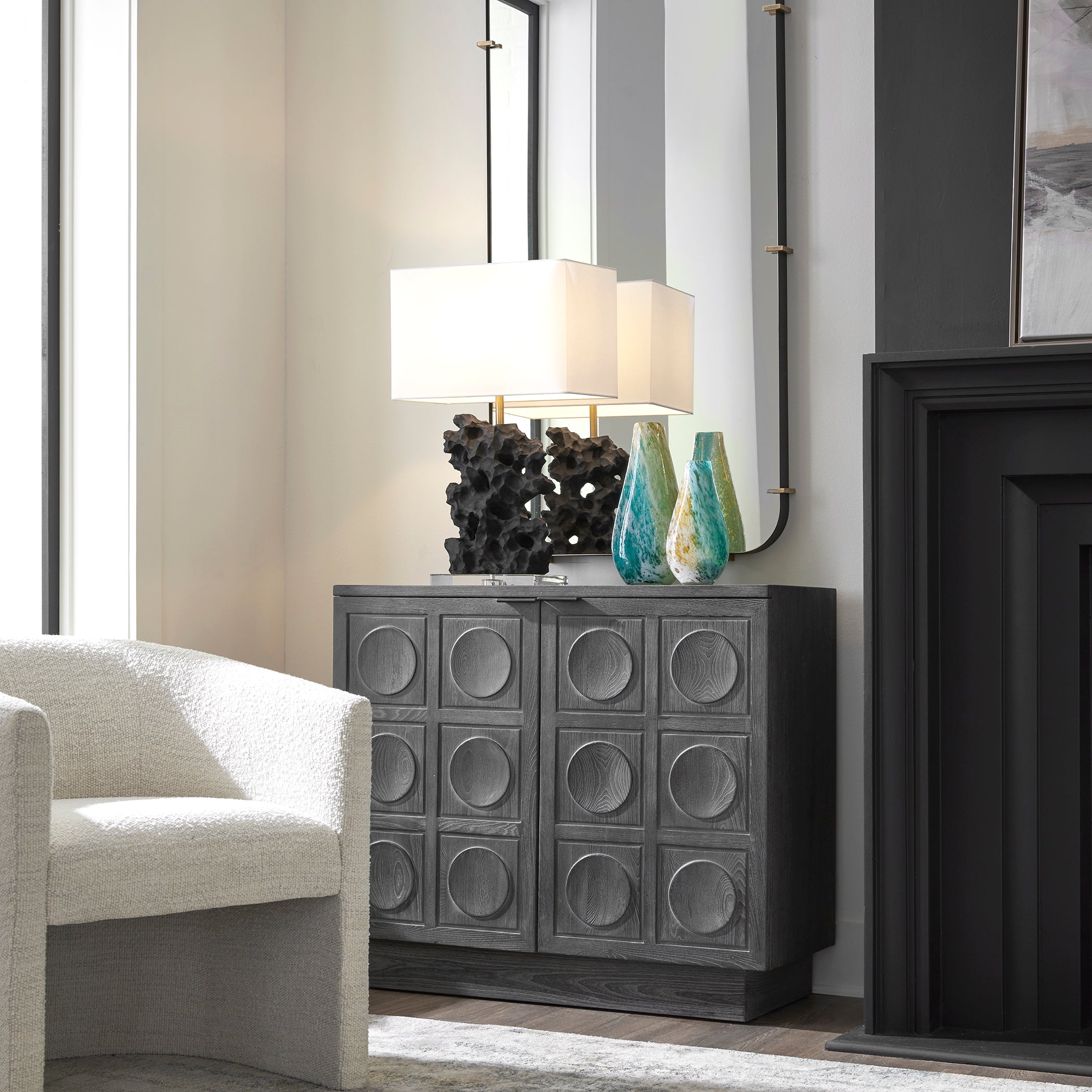 Uttermost Lighting Uttermost Basalt Black Stone Table Lamp