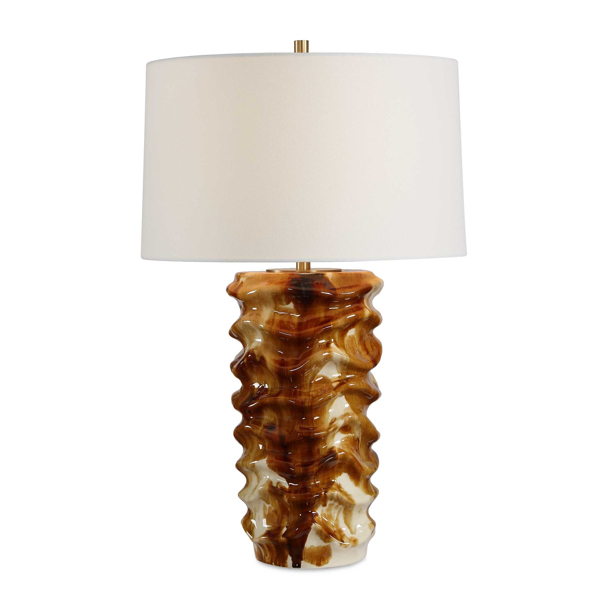 Uttermost Lighting Uttermost Bassa Brown Cream Glazed Table Lamp