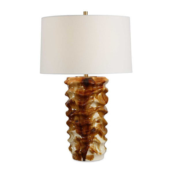 Uttermost Lighting Uttermost Bassa Brown Cream Glazed Table Lamp