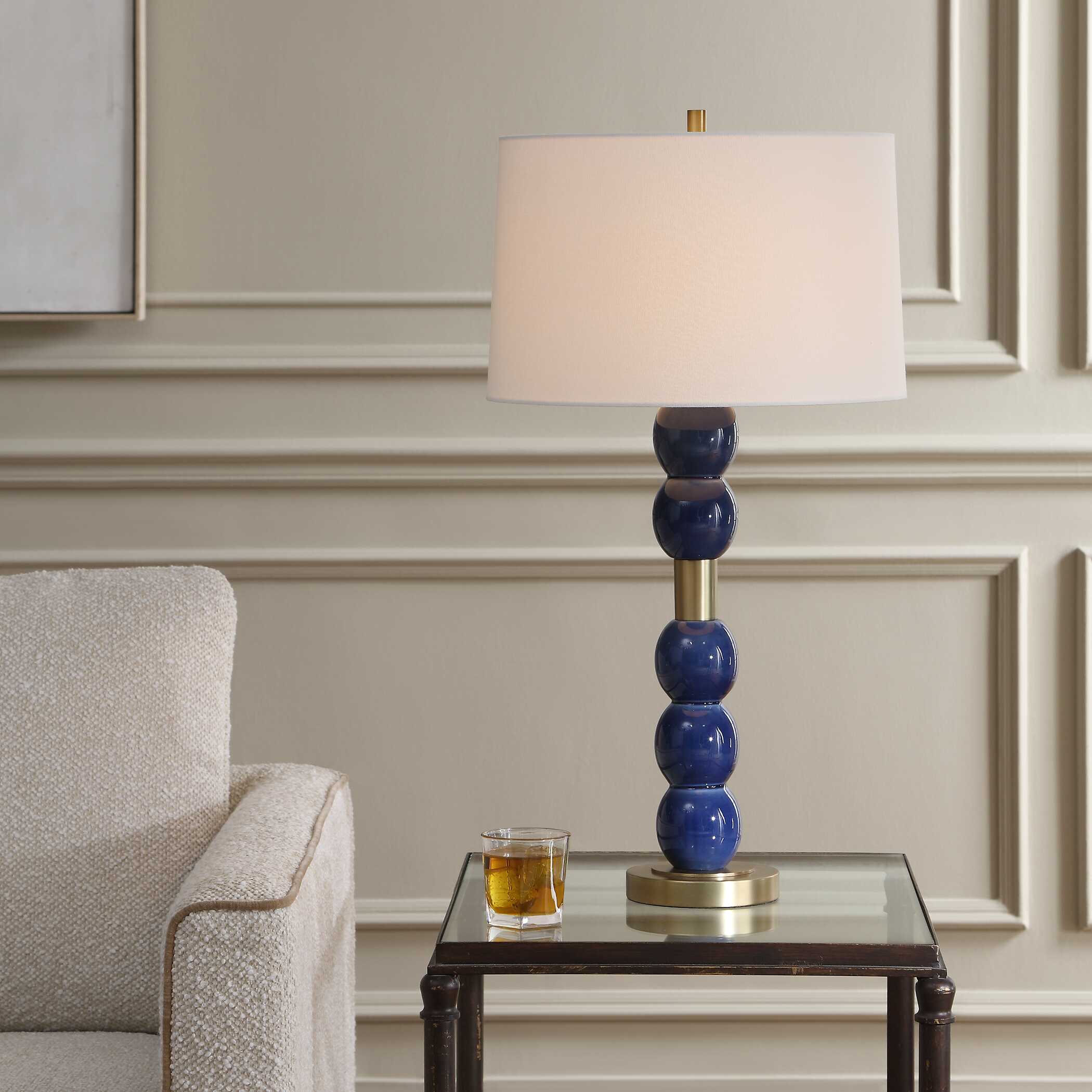 Uttermost Lighting Uttermost Bellore Blue Glaze Table Lamp