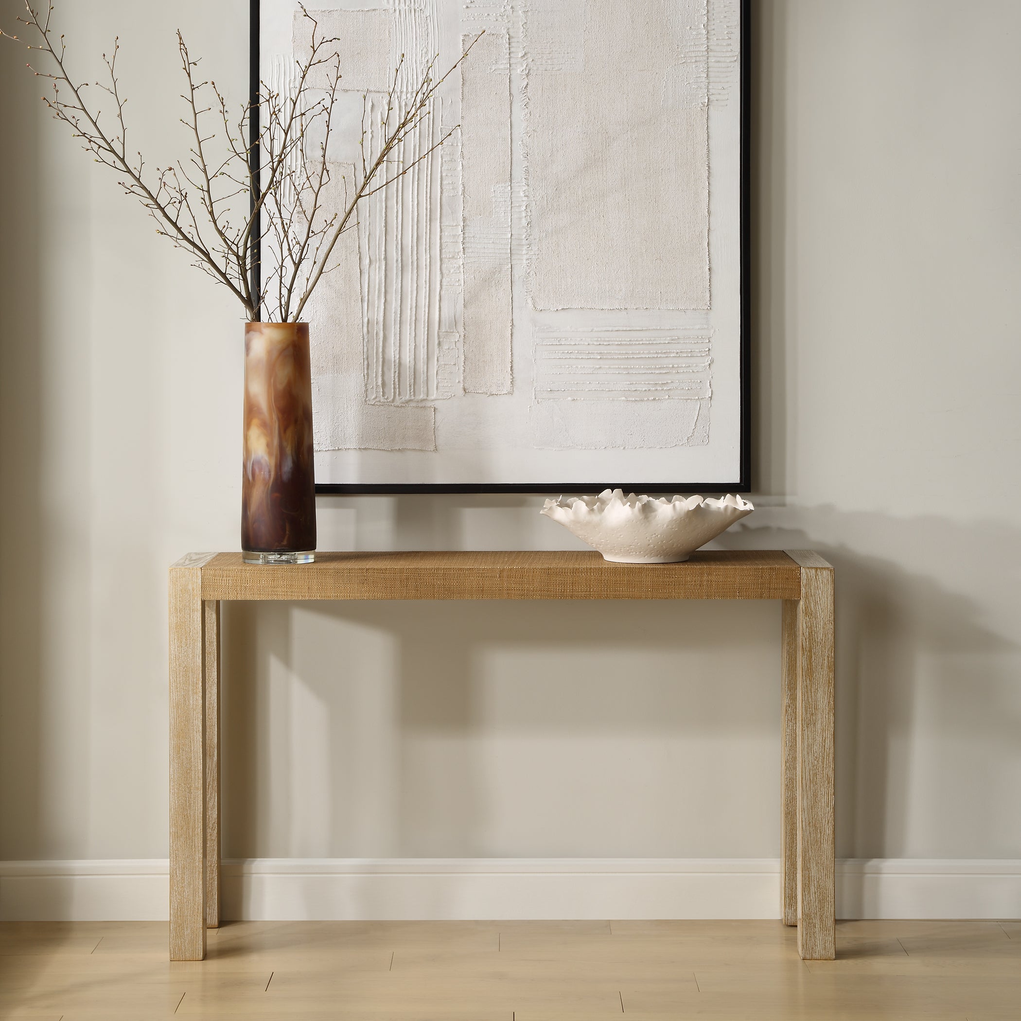 Uttermost Furniture Uttermost Bentley Grasscloth Console Table