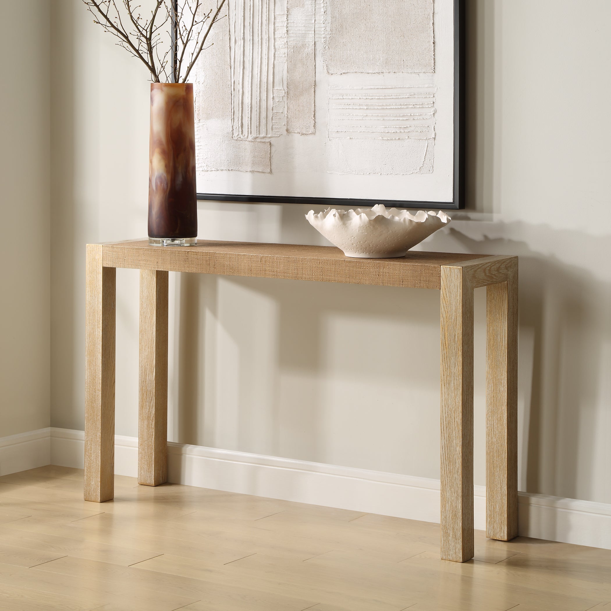 Uttermost Furniture Uttermost Bentley Grasscloth Console Table