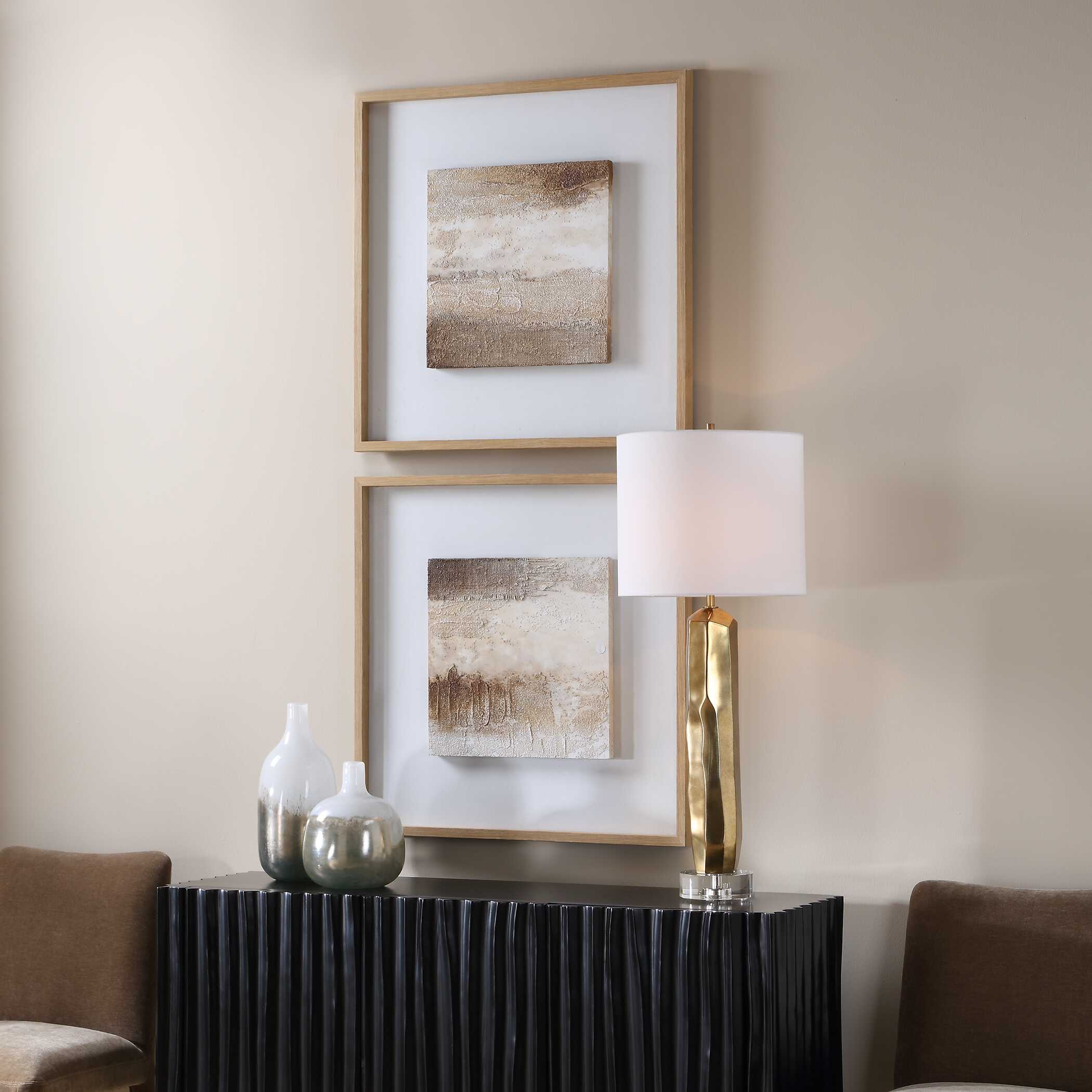 Uttermost Home Decor Uttermost Between Lines Abstract Painting, S/2