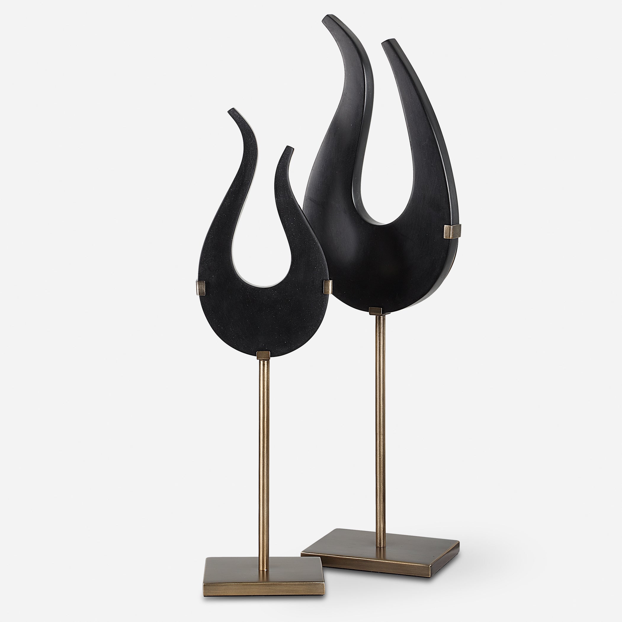 Uttermost Home Decor Uttermost Black Flame Sculptures, S/2