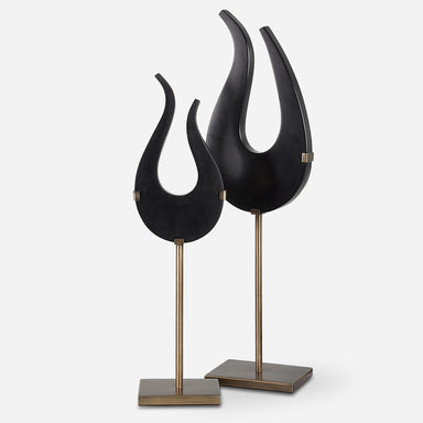 Uttermost Home Decor Uttermost Black Flame Sculptures, S/2