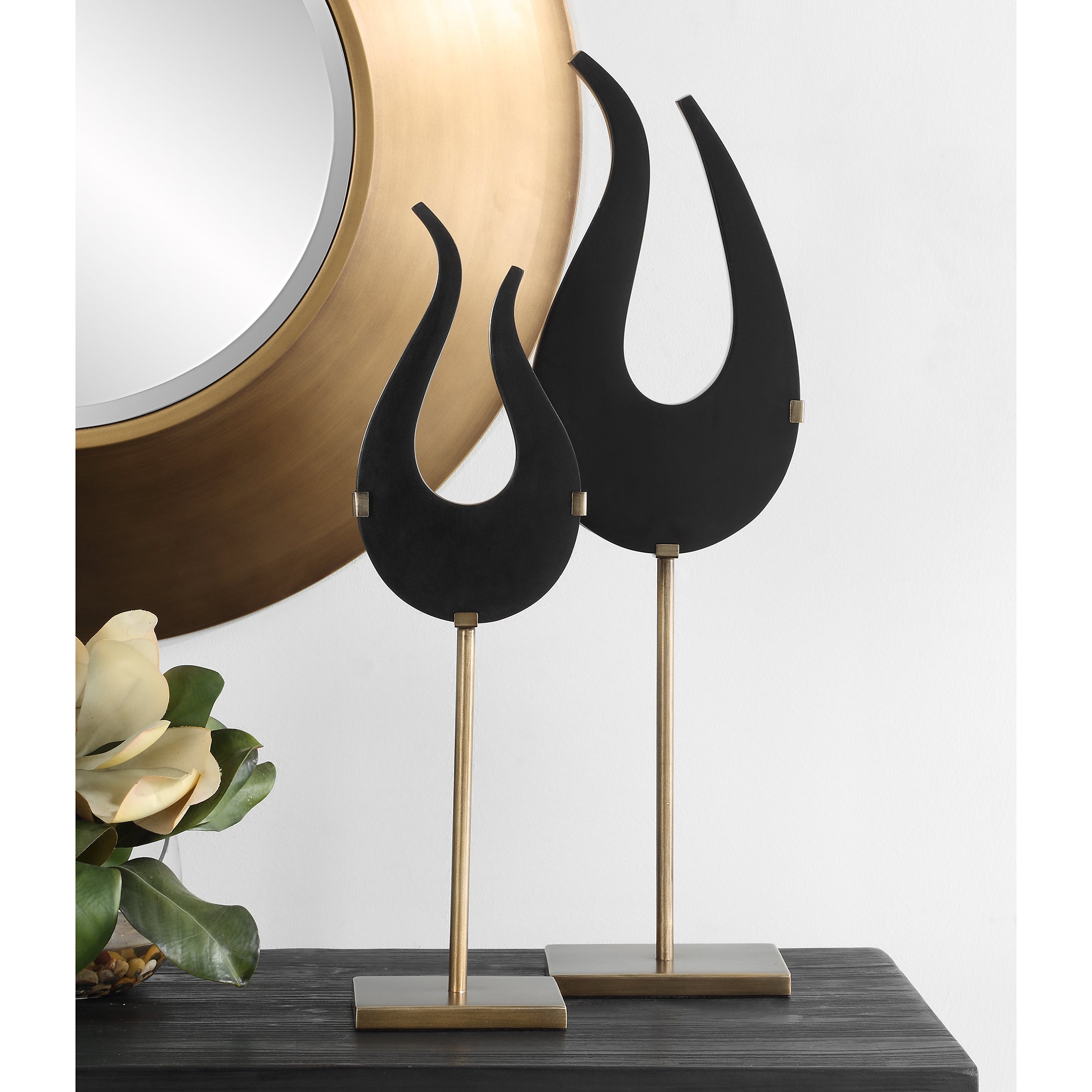 Uttermost Home Decor Uttermost Black Flame Sculptures, S/2