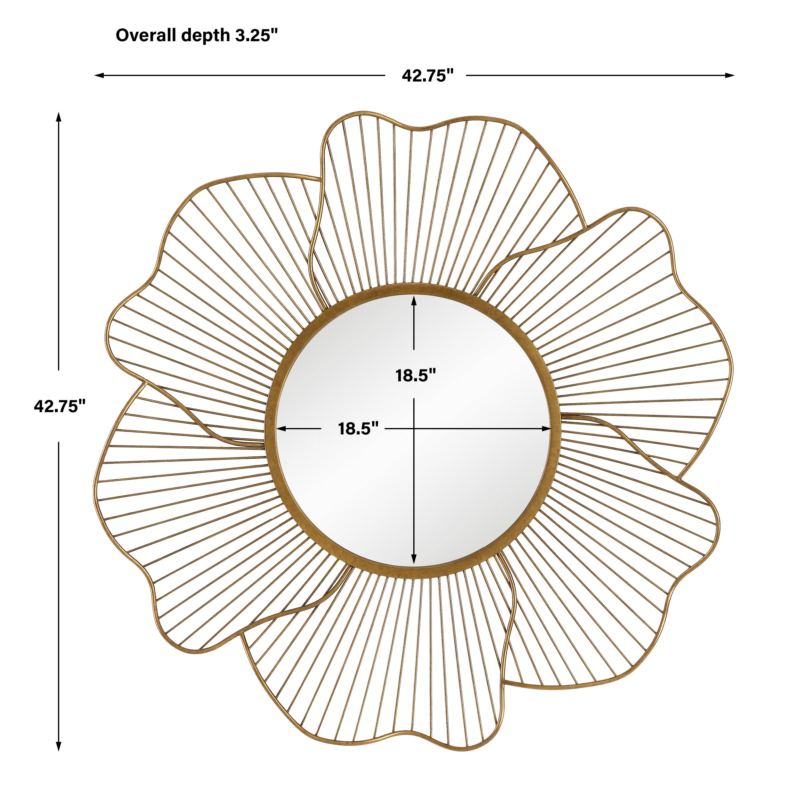 Uttermost Home Decor Motor Freight - Est Rate Quoted Uttermost Blossom Gold Floral Mirror